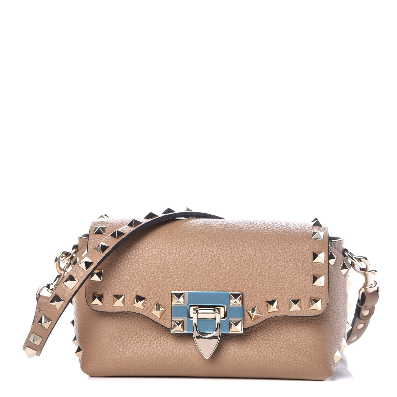 rockstud mini calfskin leather crossbody