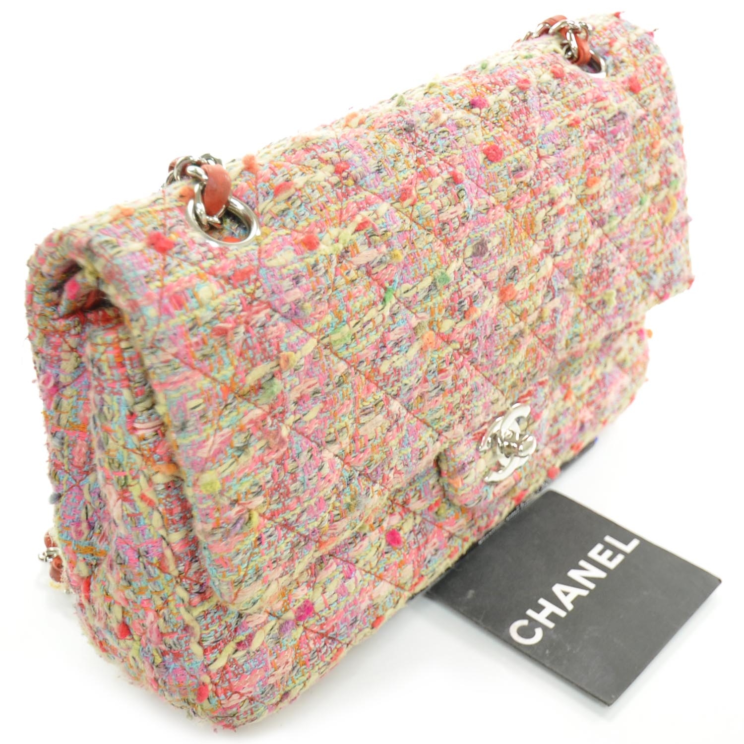 tweed double flap shoulder bag pedro