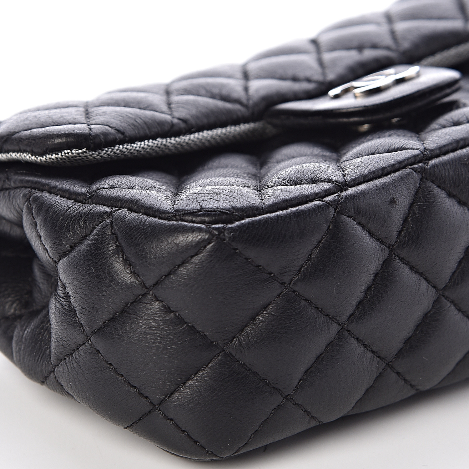 CHANEL Calfskin Quilted CC Flap Belt Bag Black 476504