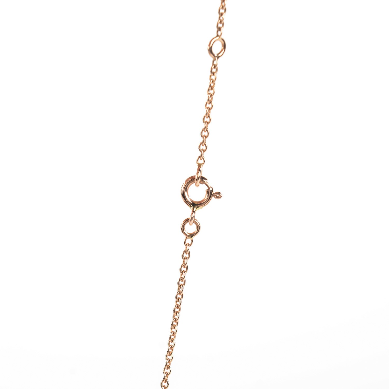 HERMES 18K Rose Gold Diamond Constance Charm Pendant Necklace 111281