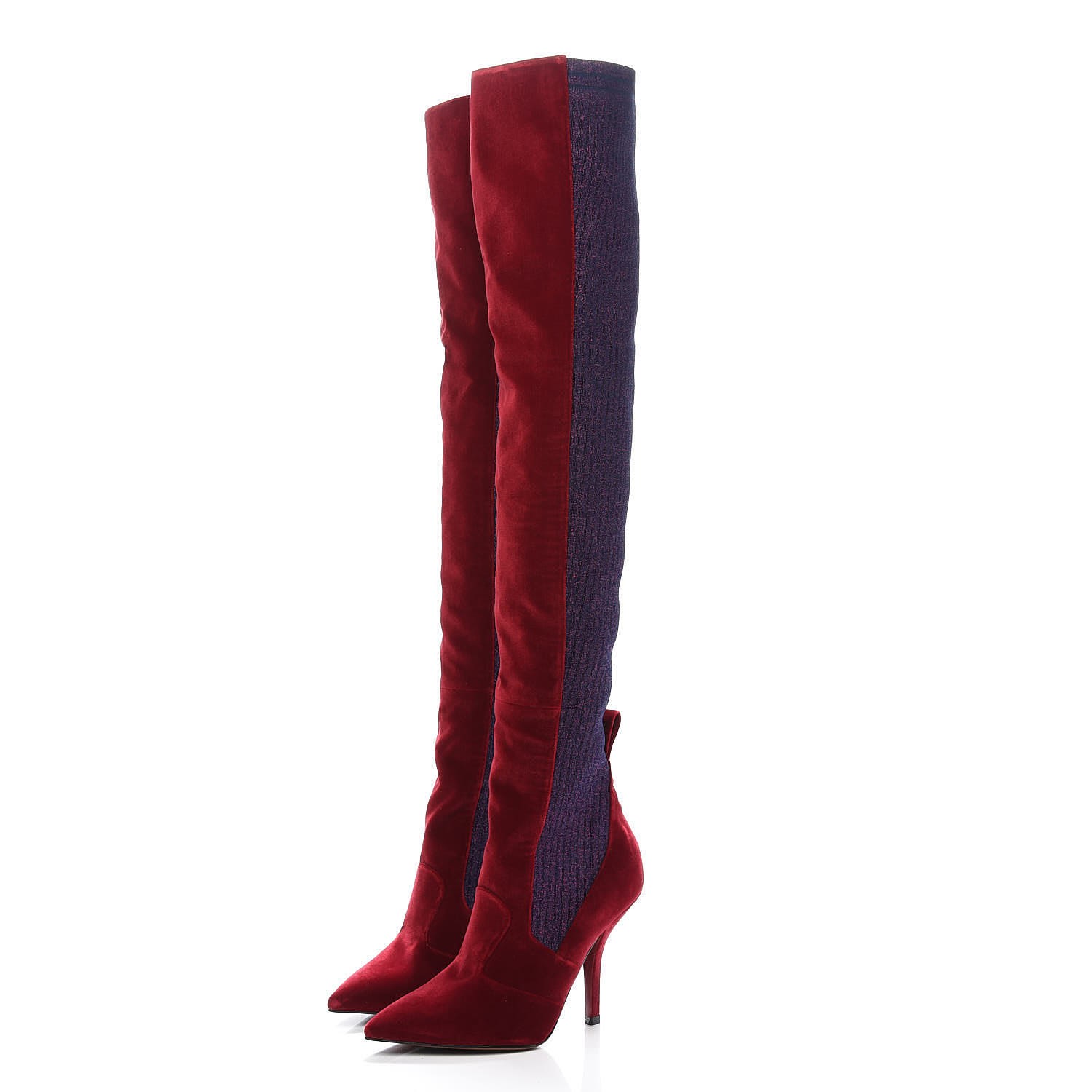 burgundy velvet thigh high boots