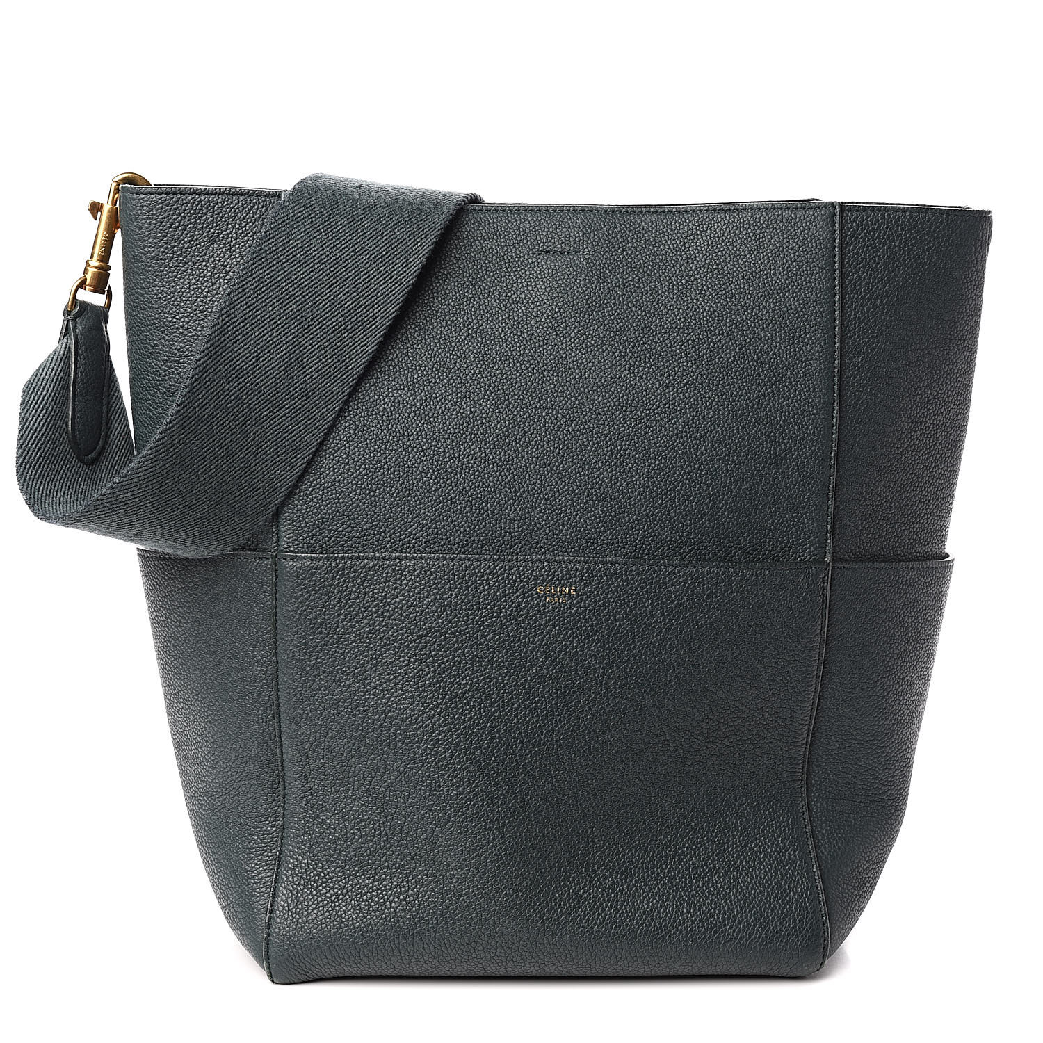 celine black bucket bolsa