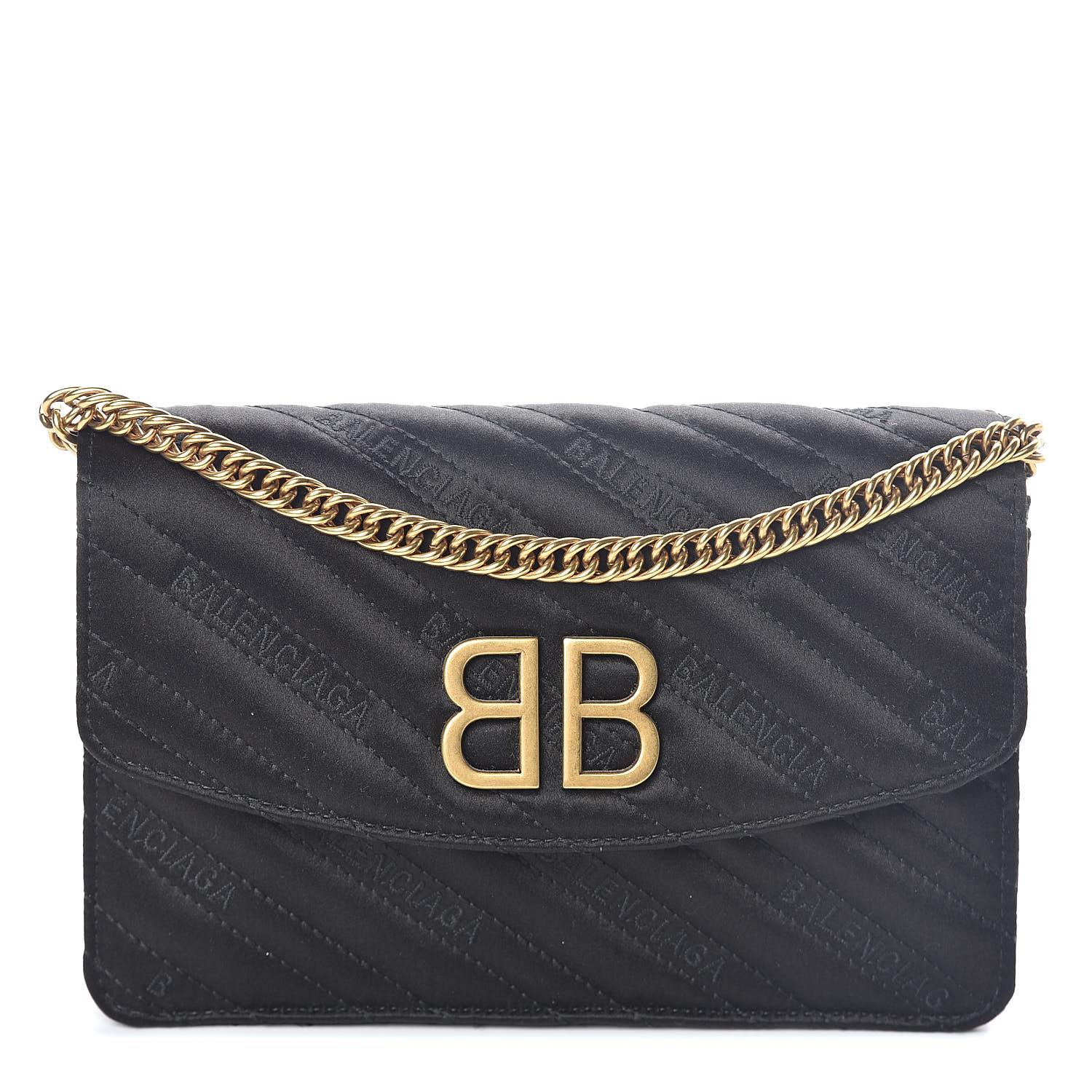 balenciaga b leather purse with chain