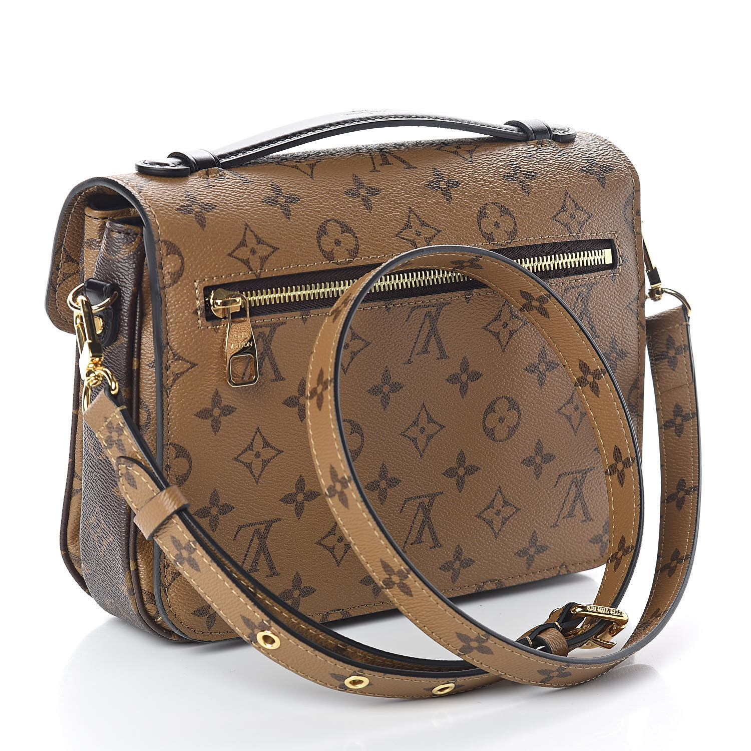 Louis+Vuitton+Pochette+Metis+Shoulder+Bag+MM+Brown+Leather+Monogram+Reverse  for sale online