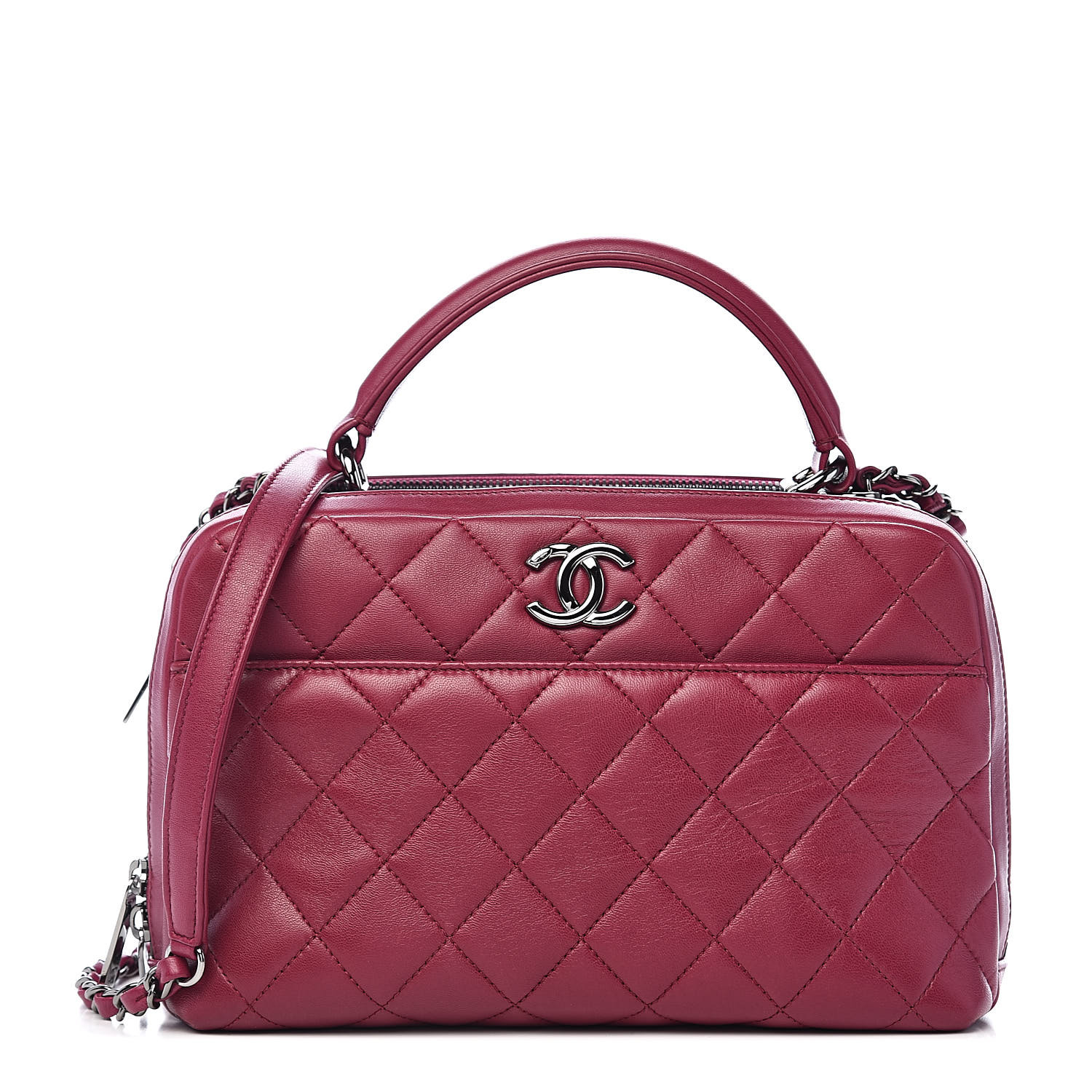 chanel pink bowling bag