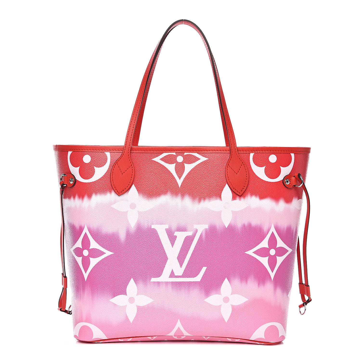 LOUIS VUITTON Escale Neverfull MM Tote Bag Pouch M45127 Red Pink