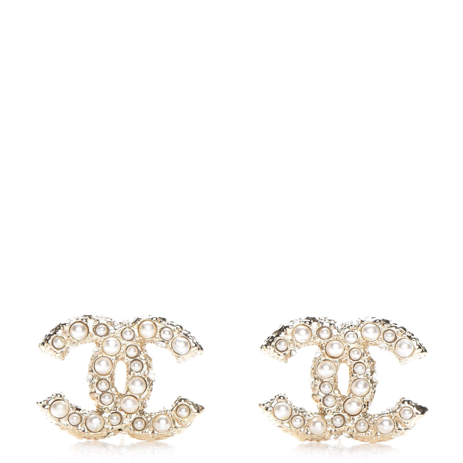 chanel earrings pearl cc