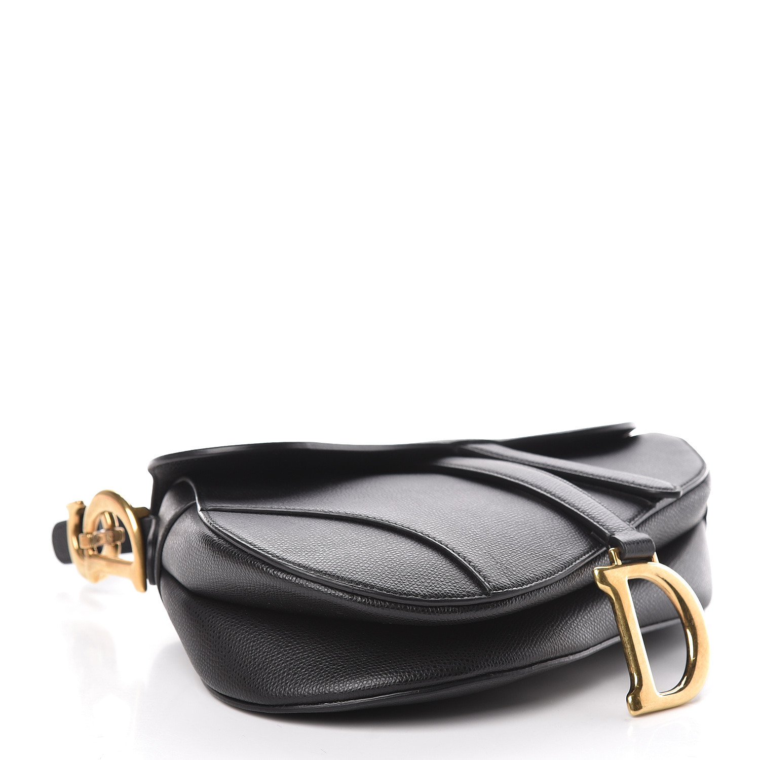 dior black calfskin saddle bag