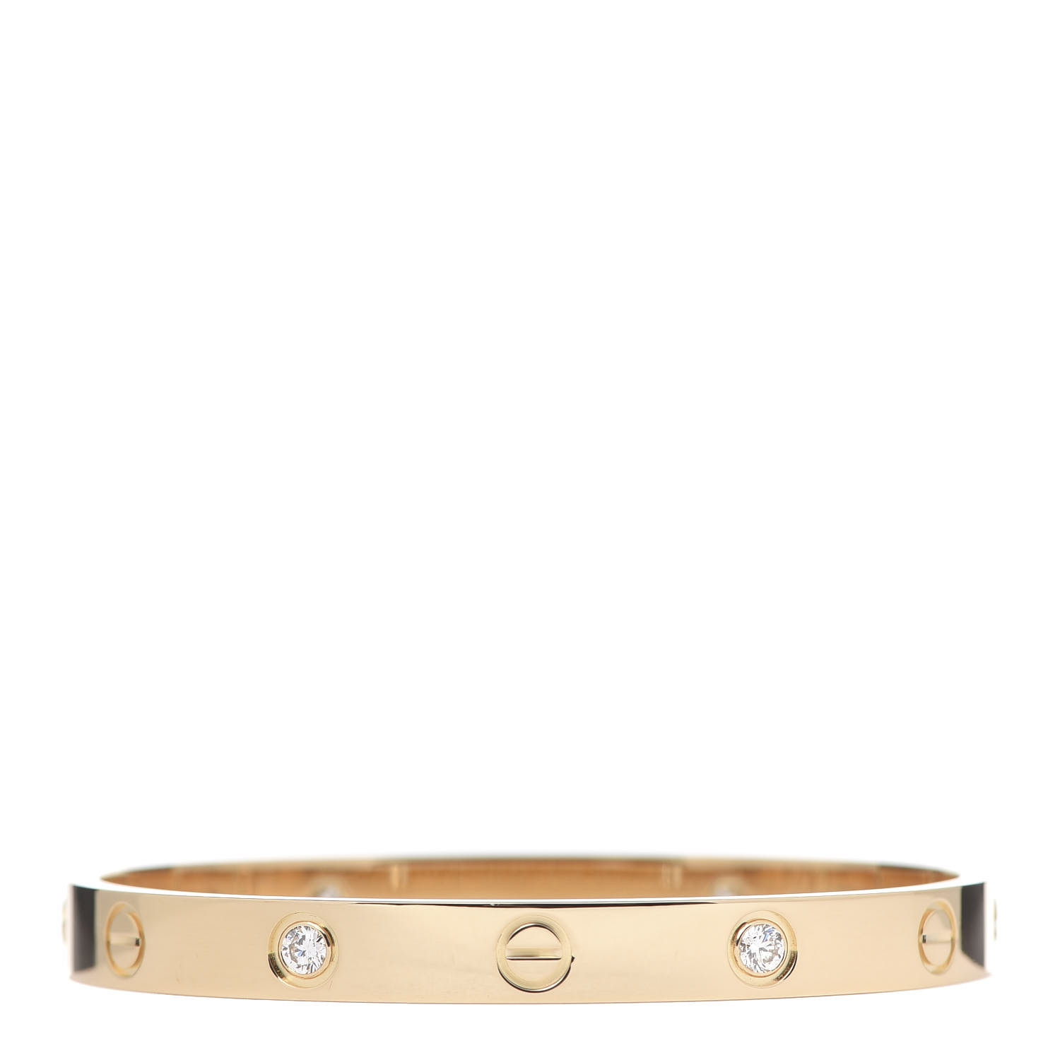 Cartier 18k Yellow Gold 4 Diamond Love Bracelet 16 6372 Fashionphile