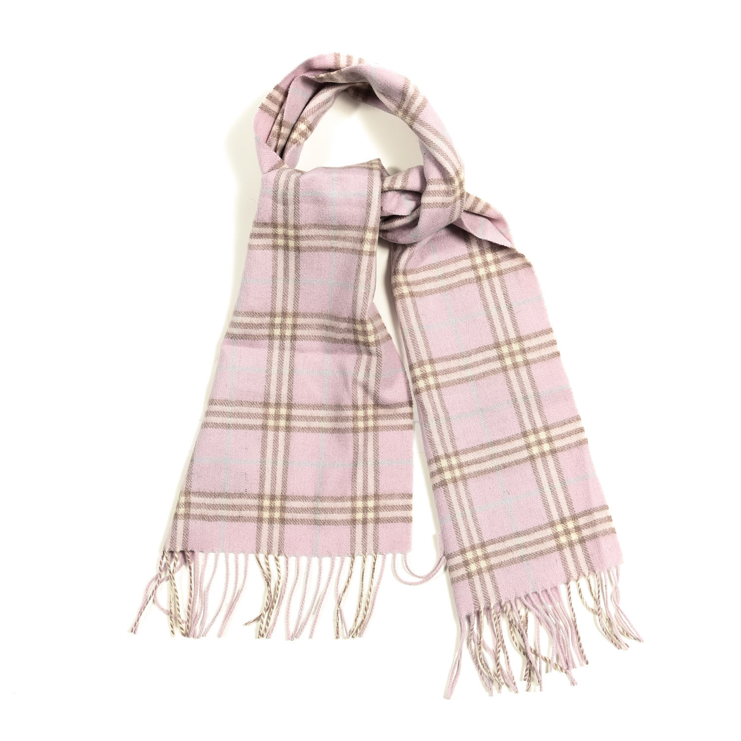 Burberry Lambswool Check Fringe Scarf Pink 659969 Fashionphile 9411