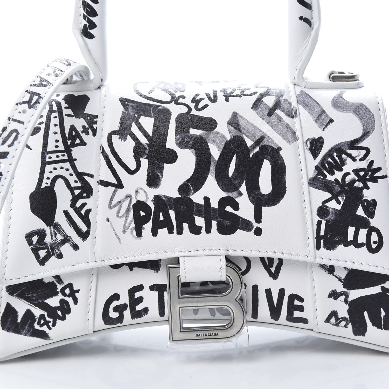 balenciaga graffiti hourglass bag