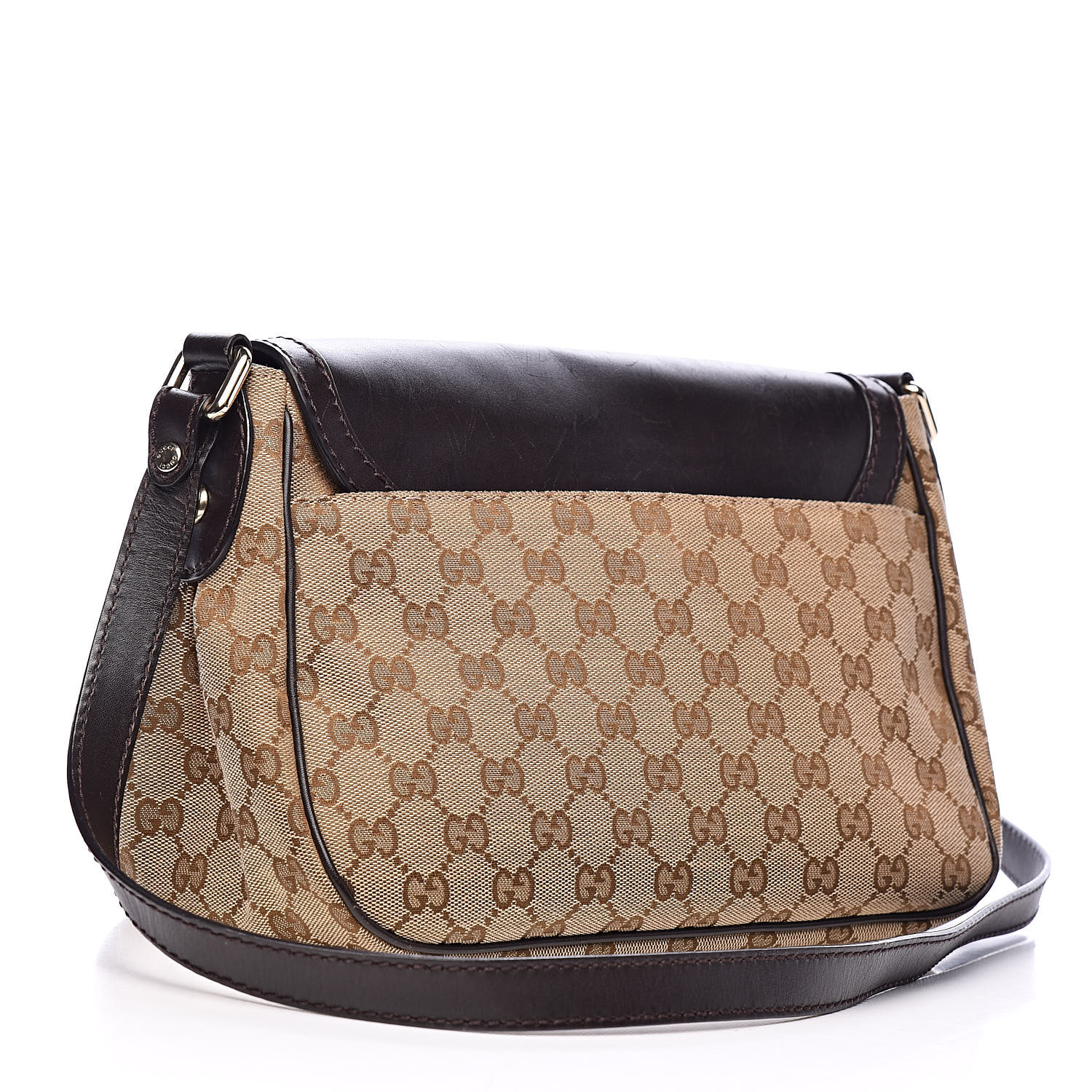 GUCCI Monogram Techno Horsebit Large Shoulder Flap Bag Brown 500974 ...