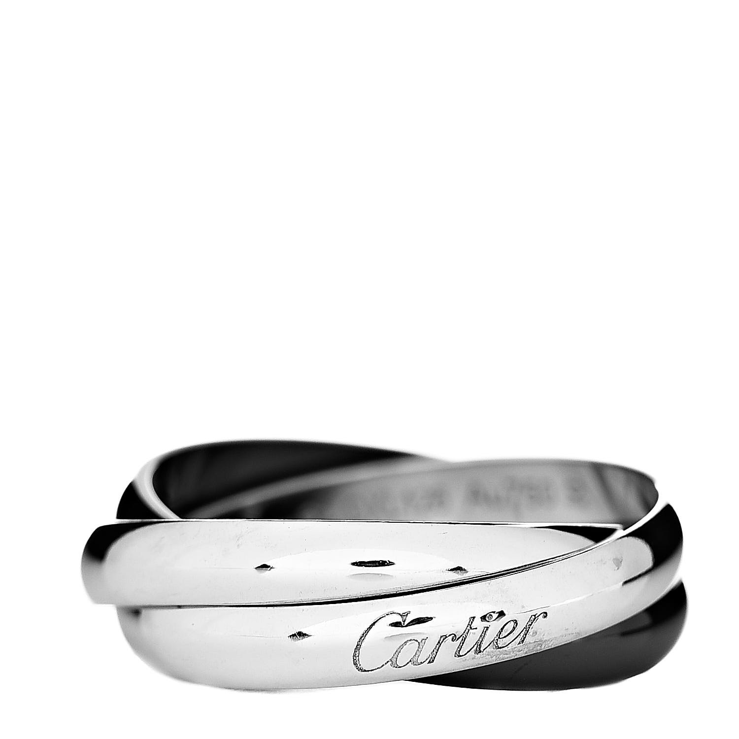 cartier trinity ring black and white