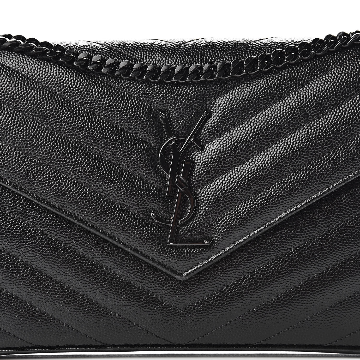 saint laurent monogram matelasse leather wallet on chain