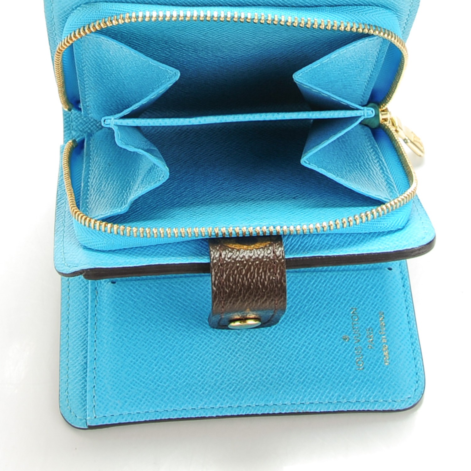 LOUIS VUITTON Monogram Groom Compact Zip Wallet Blue 142676