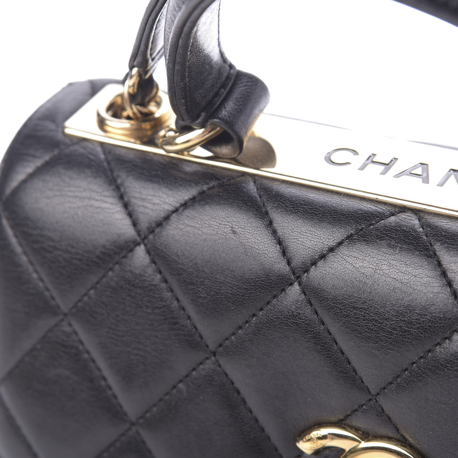 CHANEL Lambskin Quilted Small Trendy CC Dual Handle Flap Bag Black FASHIONPHILE