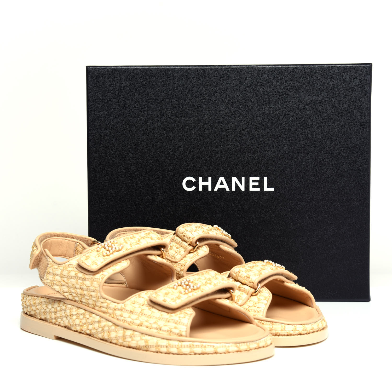 chanel fabric dad sandals