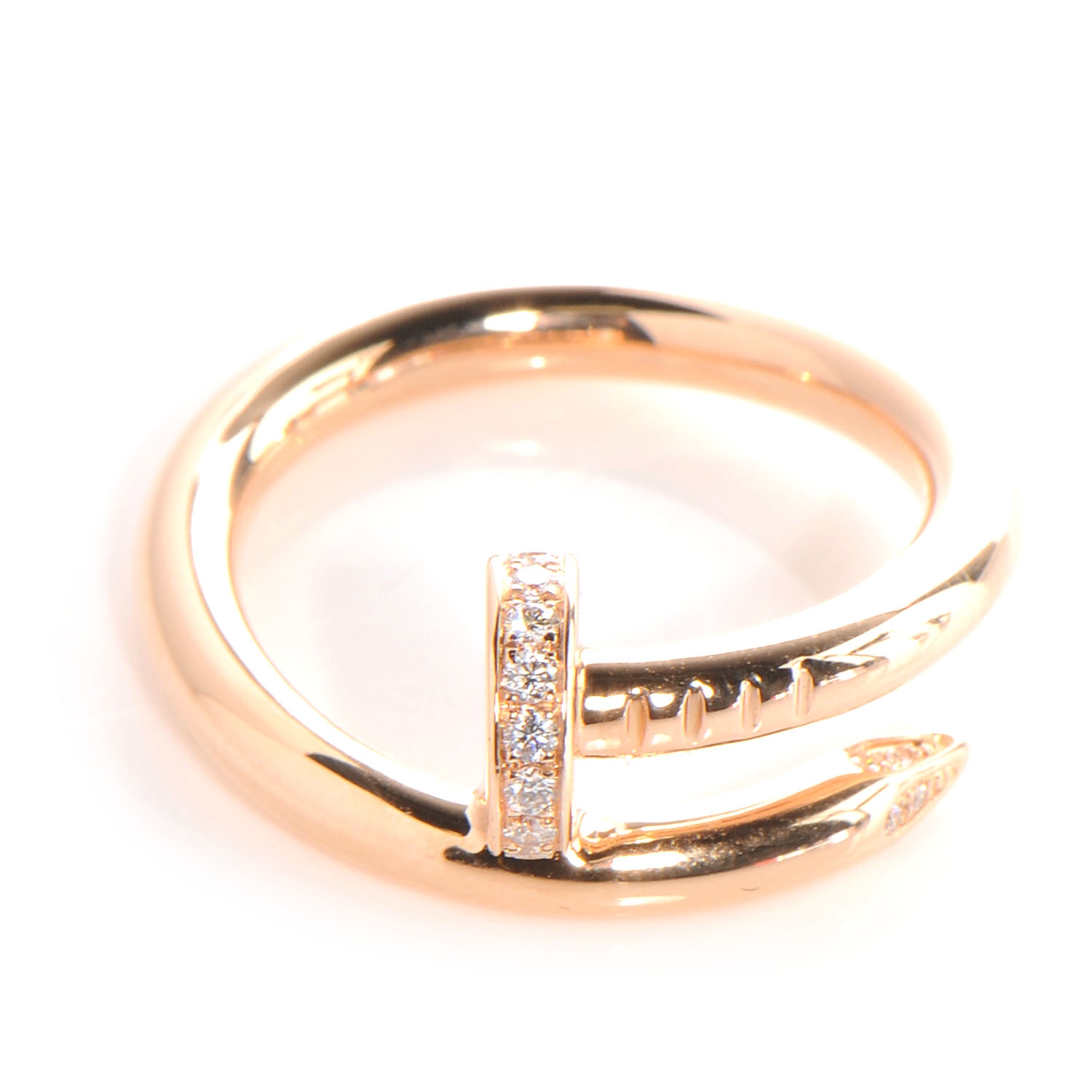 CARTIER 18K Pink Gold Diamond Juste Un Clou Ring 53 6.25 53407 ...