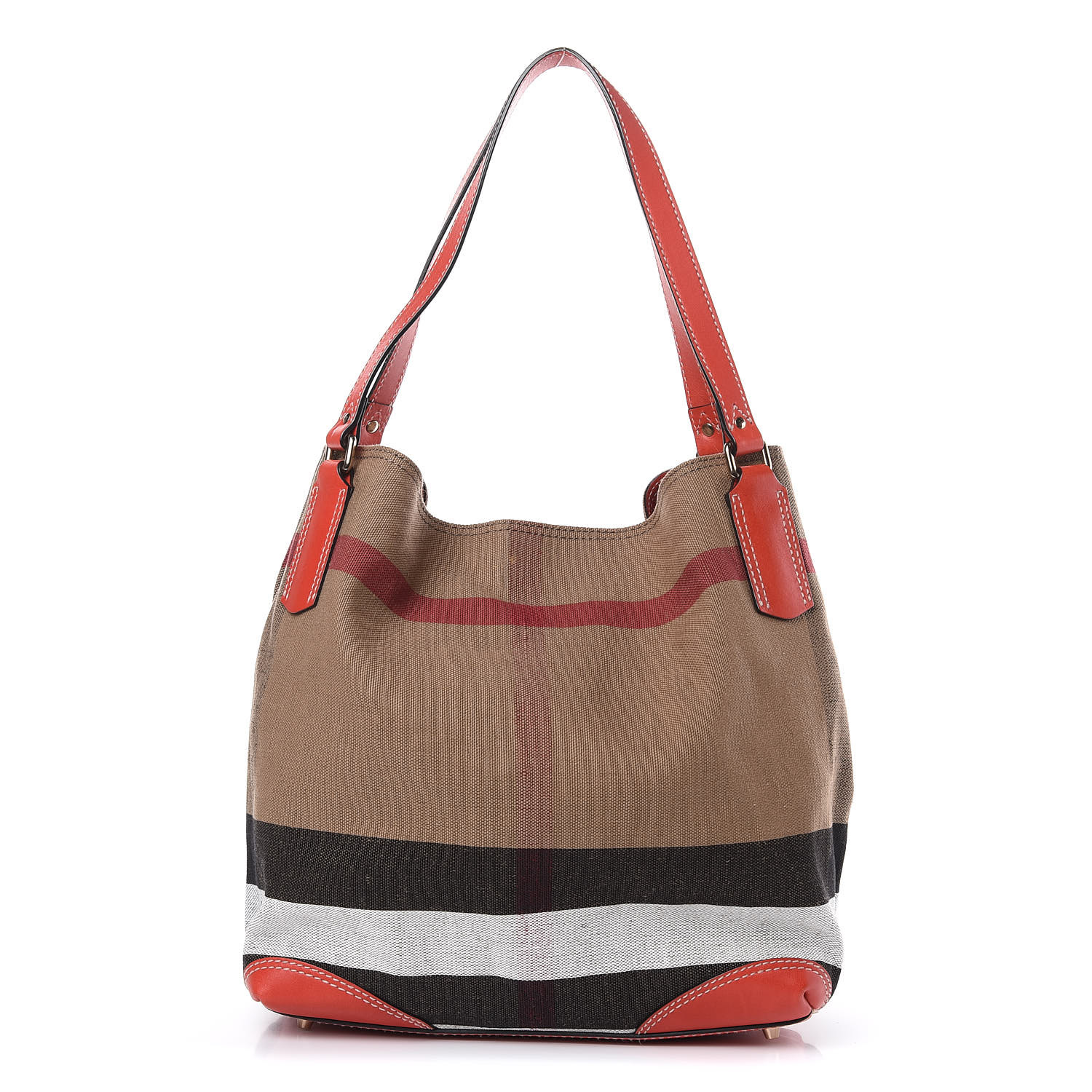 red burberry tote