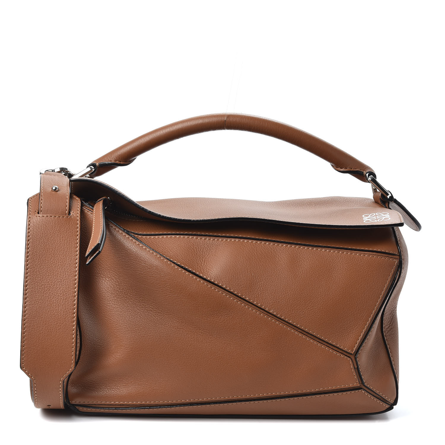 LOEWE Calfskin Medium Puzzle Bag Tan 578423 | FASHIONPHILE