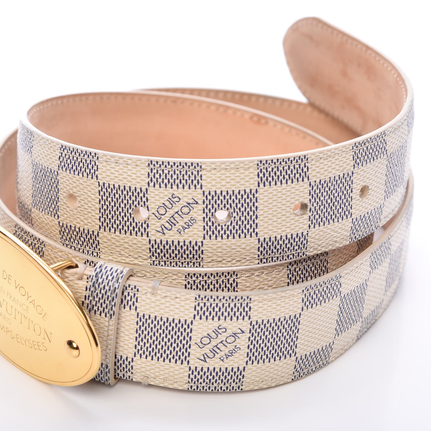 damier azur belt