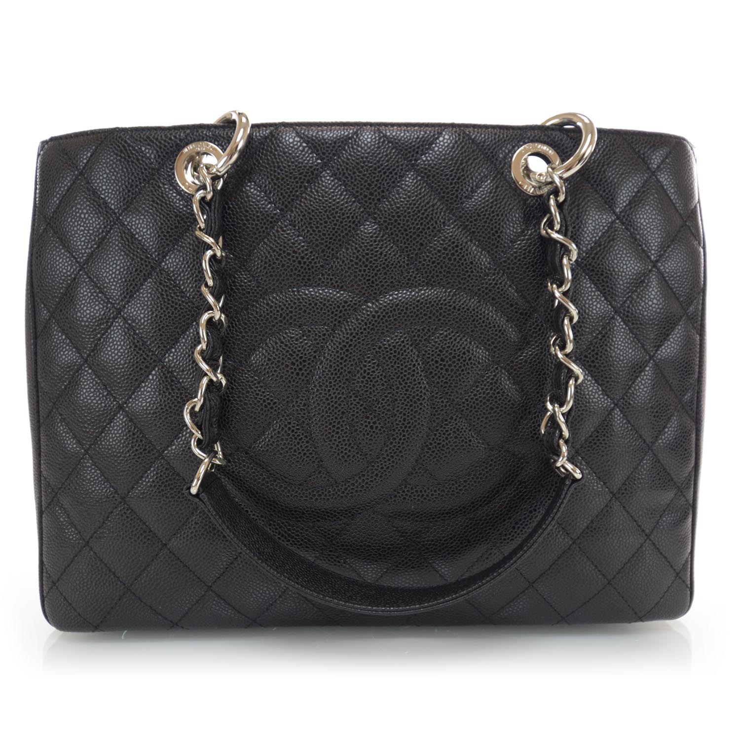 CHANEL Caviar Grand Shopping Tote GST Black 36069