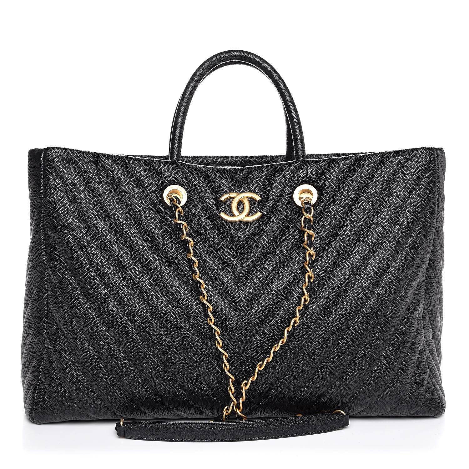 chanel chevron coco handle