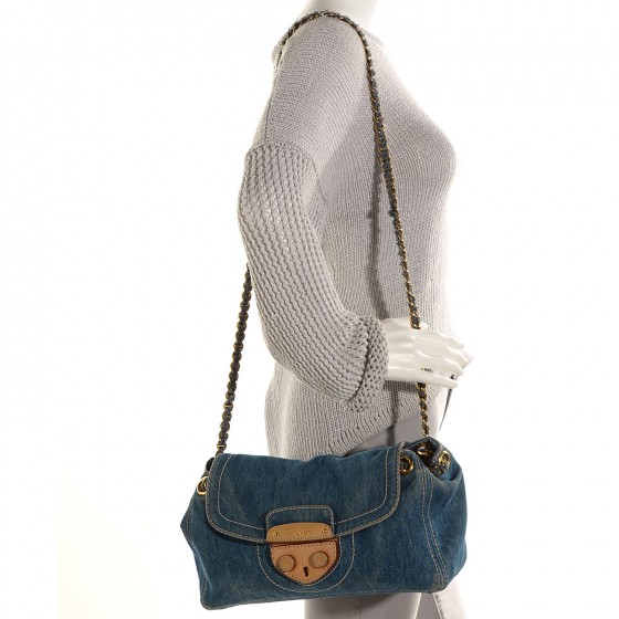 prada denim shoulder bag