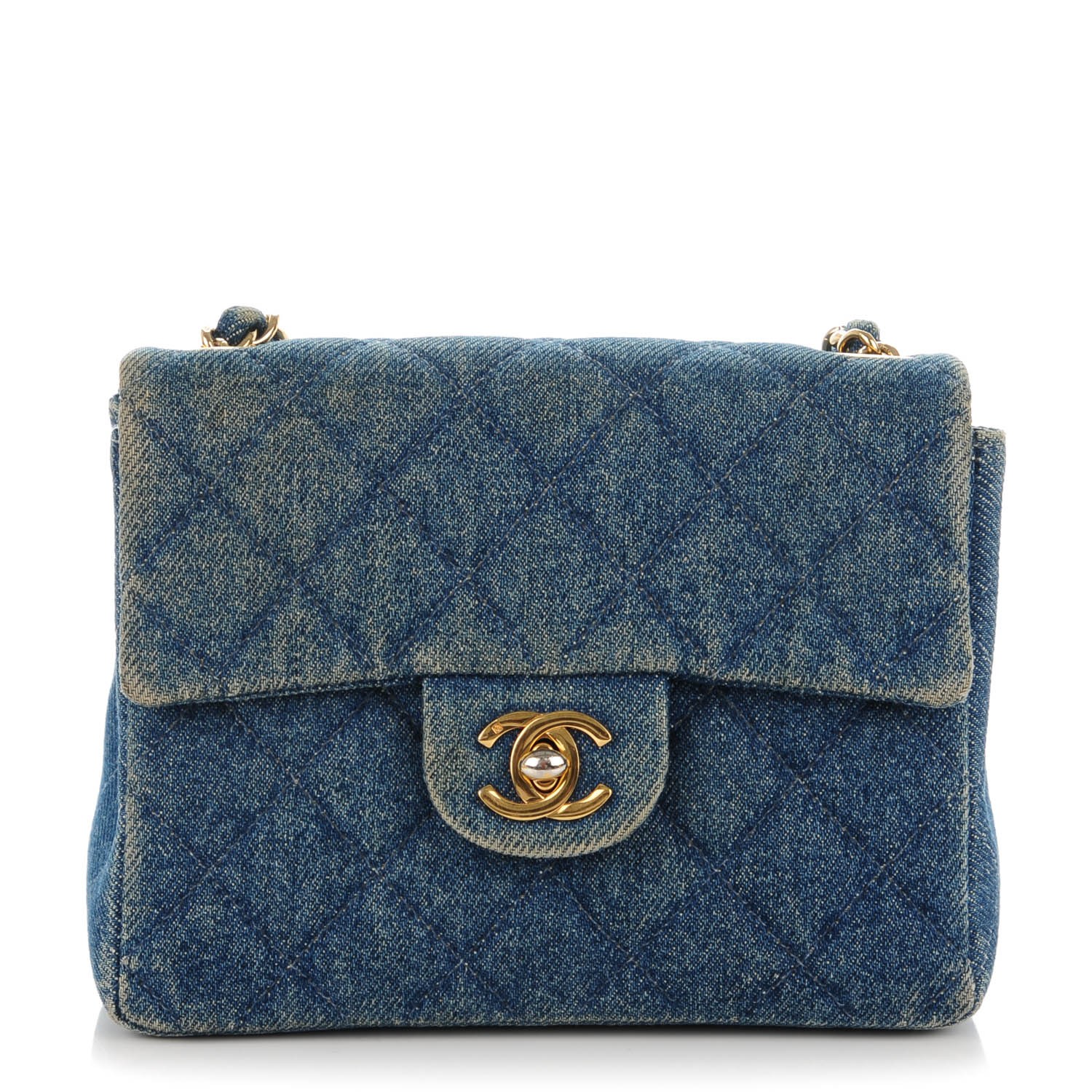 denim quilted purse