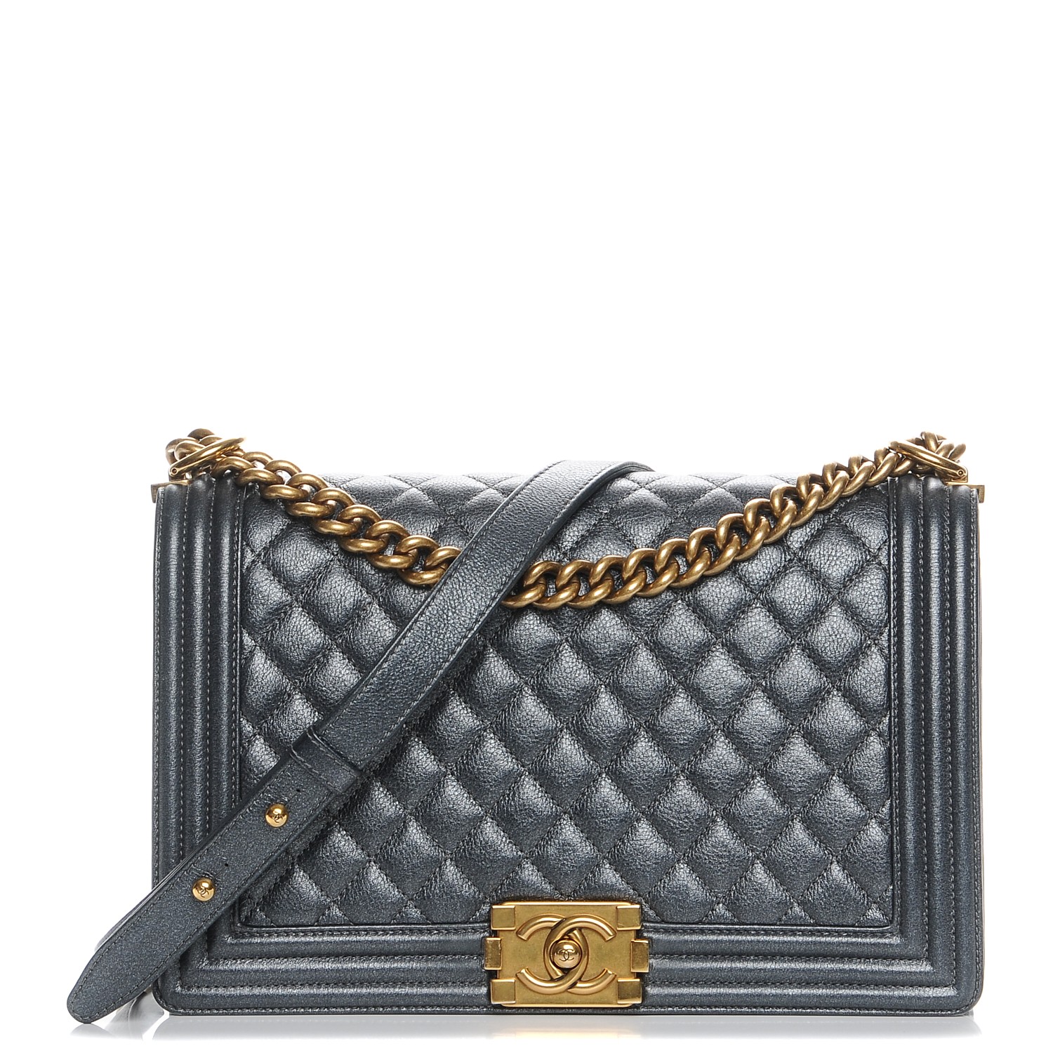 gray chanel boy bag