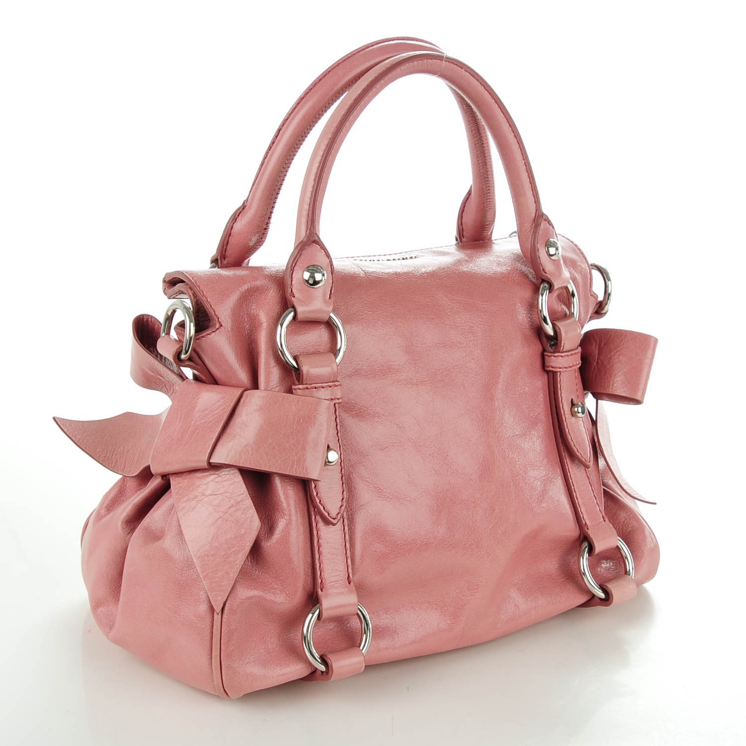 MIU MIU Vitello Lux Mini Bow Bag Loto 136737