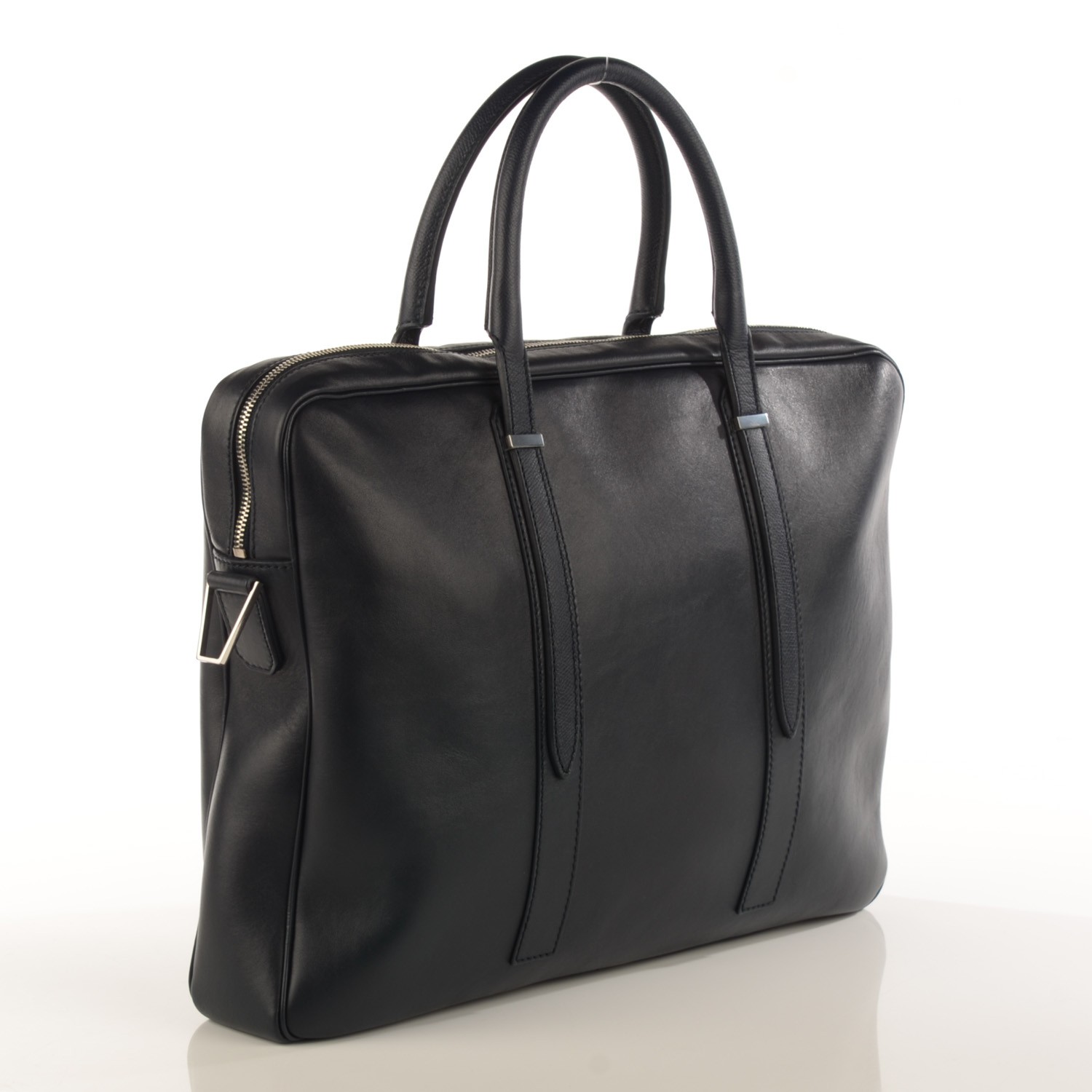 BALENCIAGA Elegant Calfskin Phileas Computer Case Bleu Nuit 124064