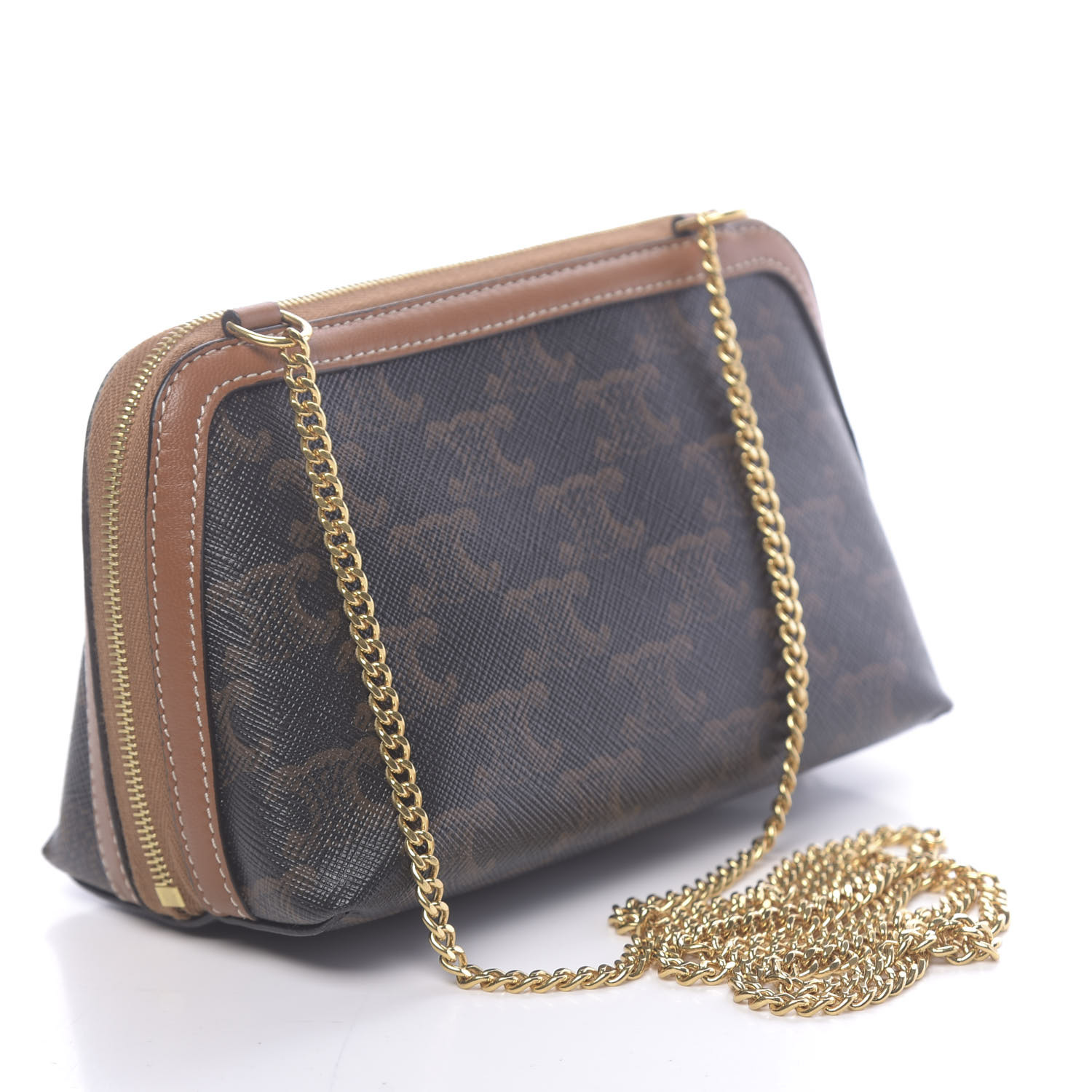 Clutch With Chain In Triomphe Canvas And Lambskin Tan 2024