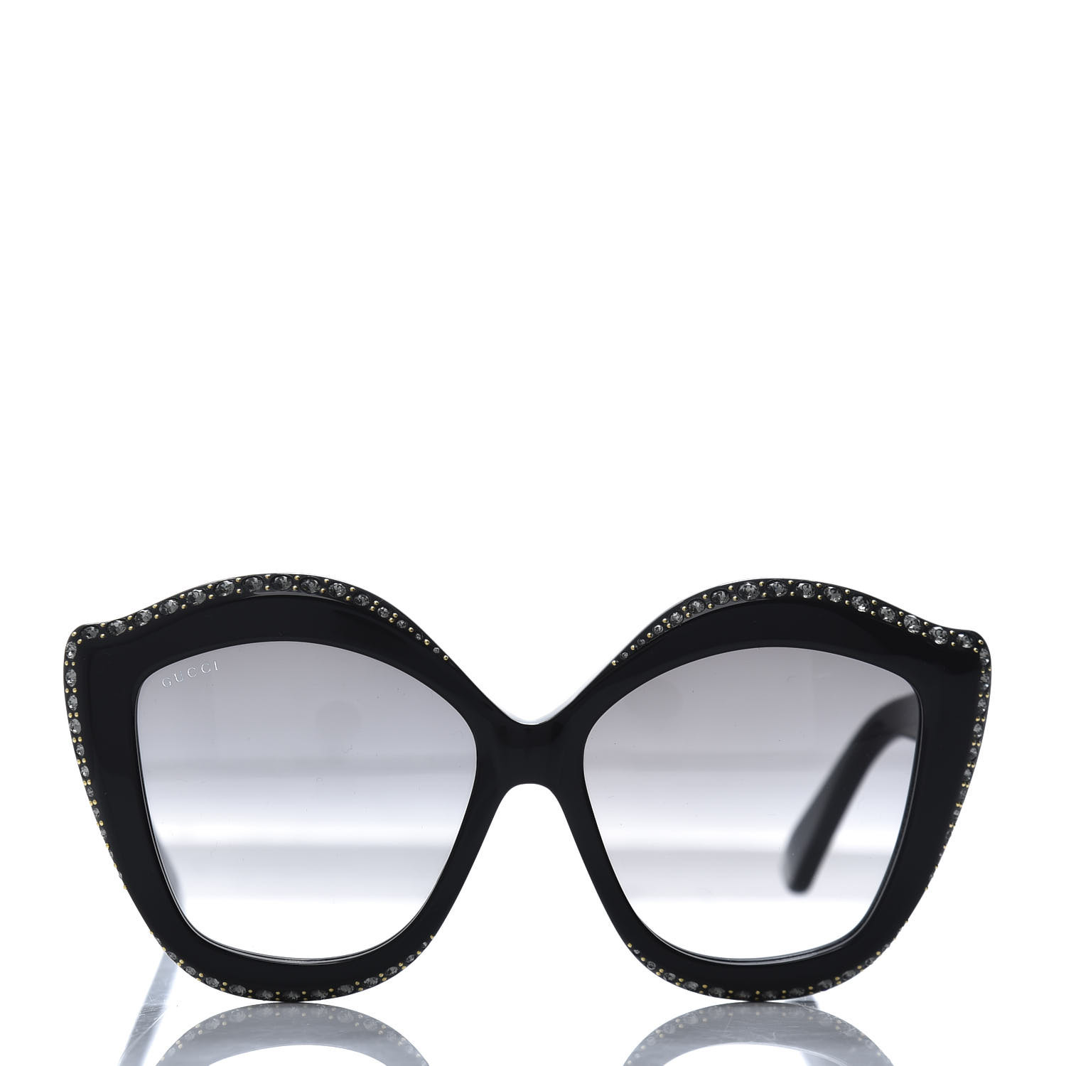 Gucci Crystal Cat Eye Gg0118s Sunglasses Black 645920 