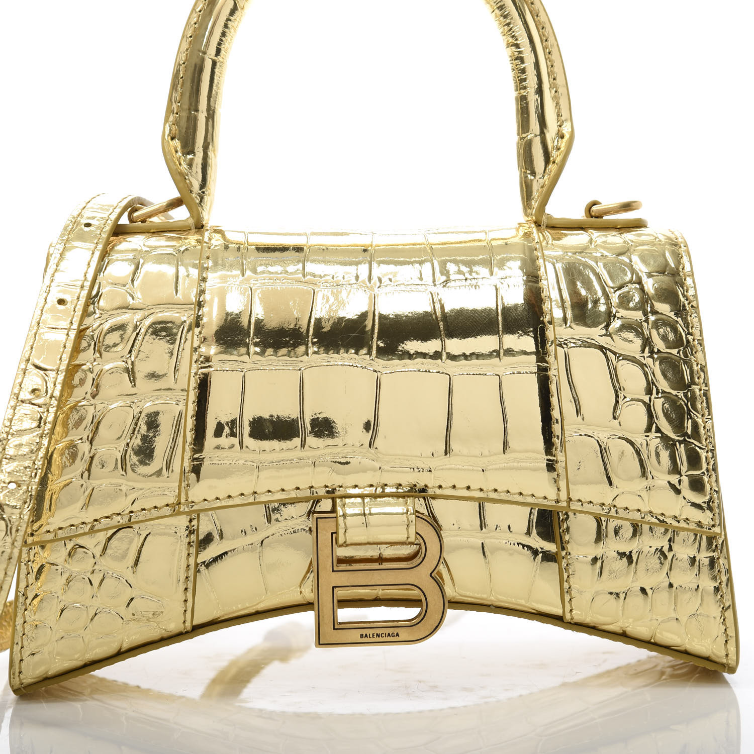 balenciaga gold hourglass bag