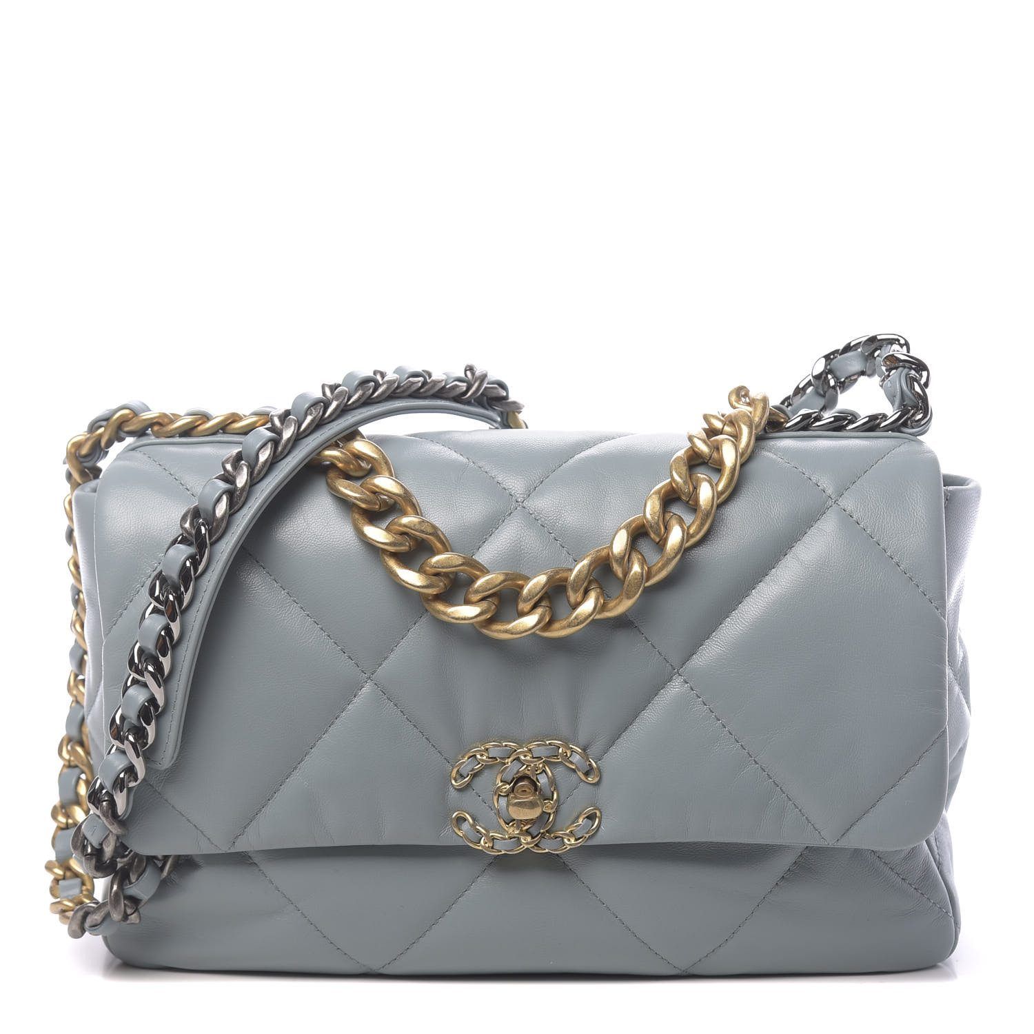 chanel 19 flap blue