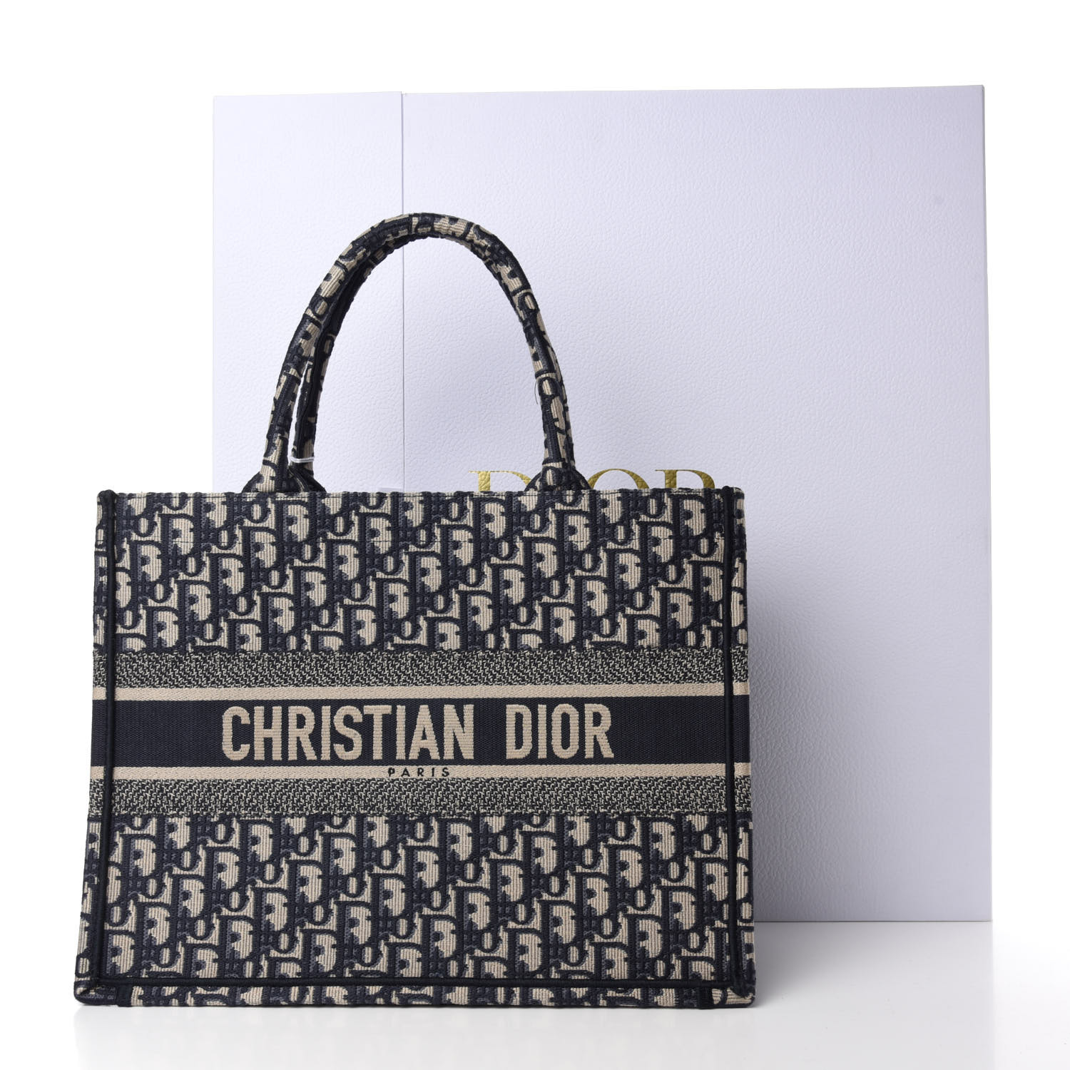 CHRISTIAN DIOR Oblique Small Book Tote Blue Multicolor 768074 ...