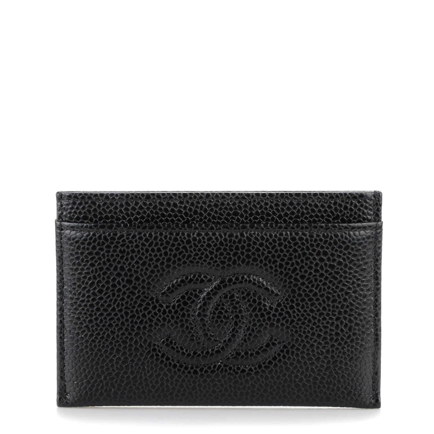CHANEL Caviar Timeless CC Card Holder Black 151611