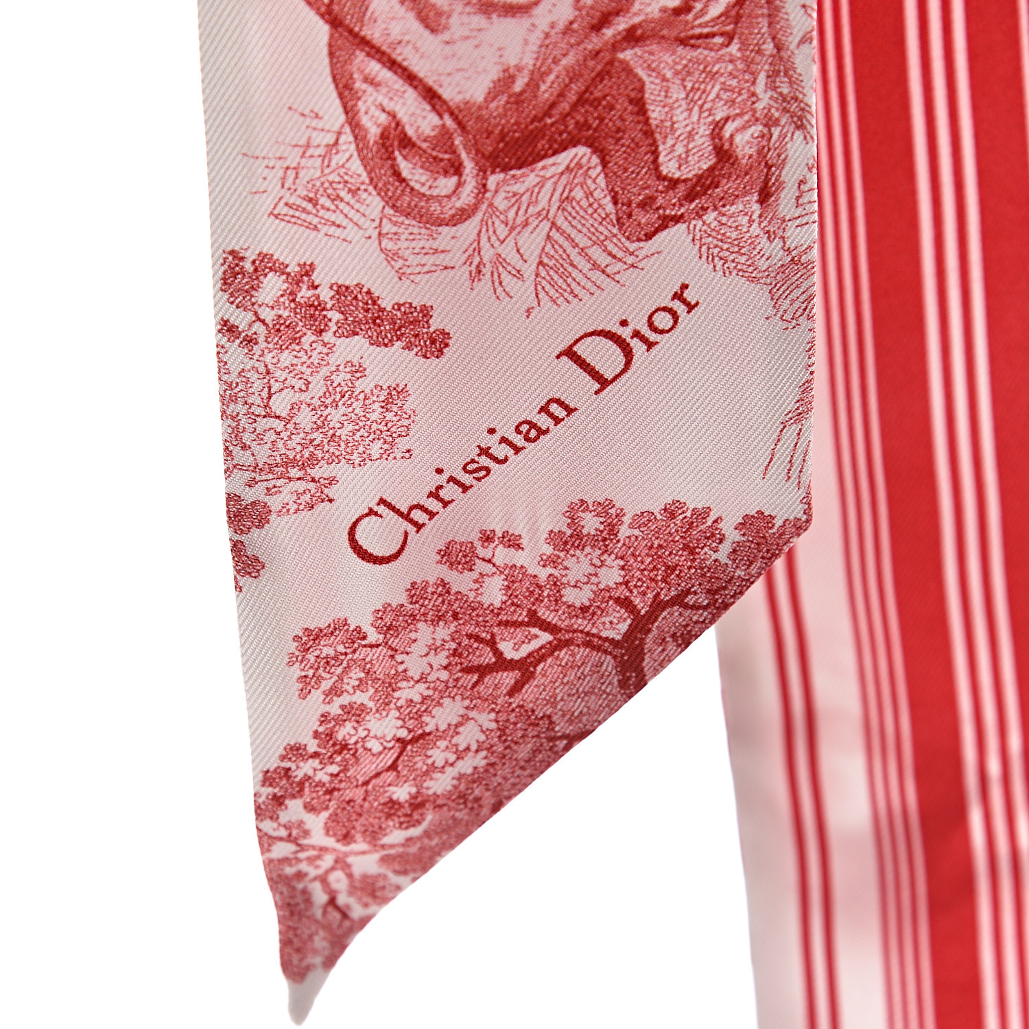 Christian Dior Silk Toile De Jouy Mitzah Scarf Red Fashionphile