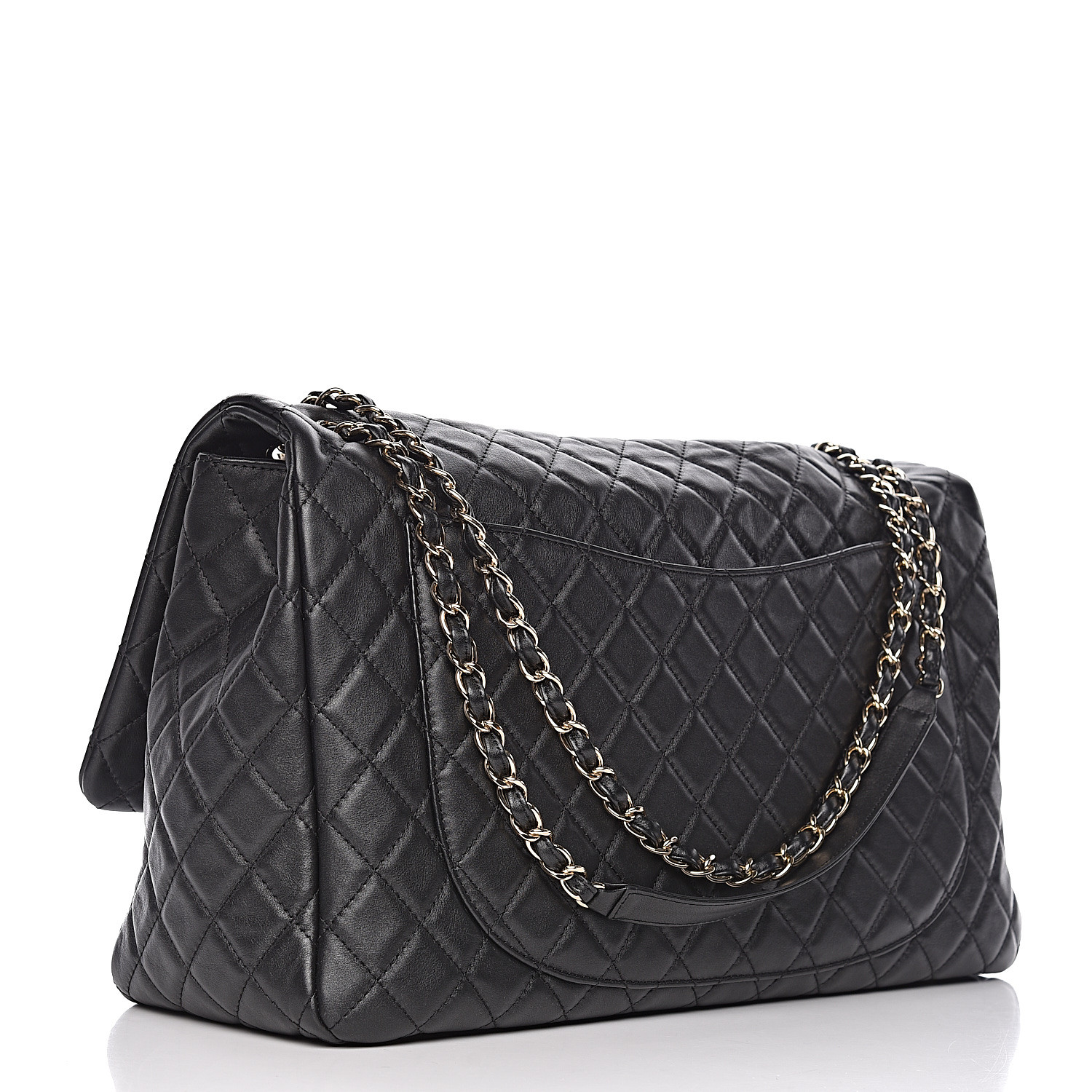 Chanel Calfskin Quilted Xxl Travel Flap Bag Black 480518 