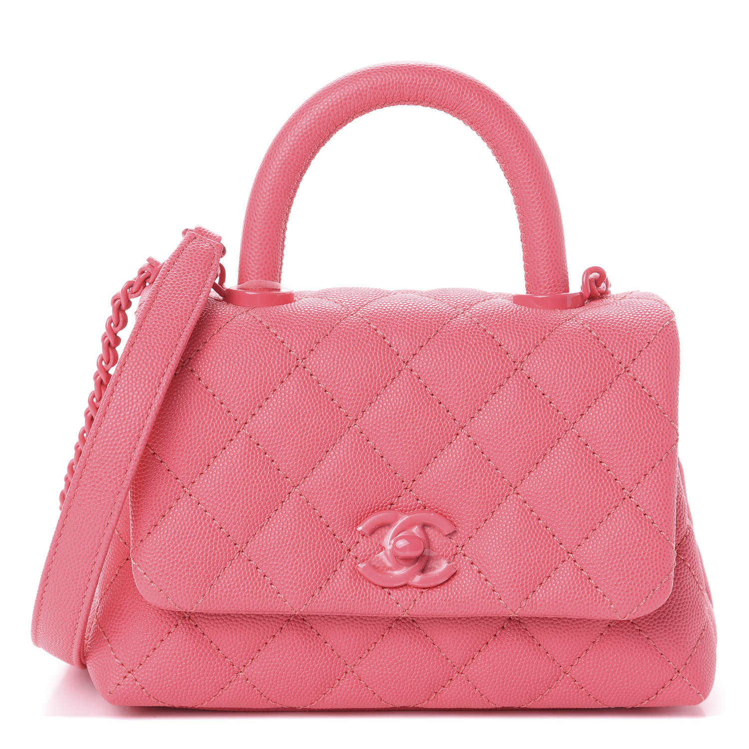 Chanel Caviar Quilted Incognito Extra Mini Coco Handle Flap Pink Fashionphile