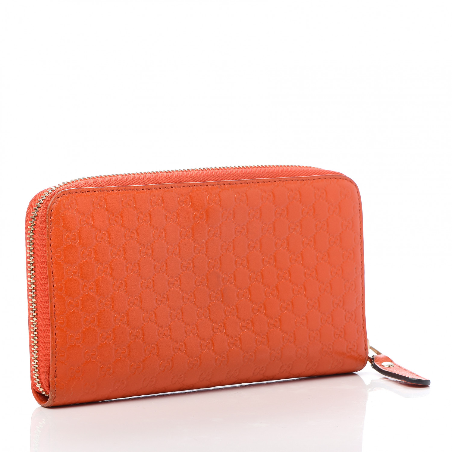 GUCCI Microguccissima Zip Around Wallet Orange 721351 | FASHIONPHILE