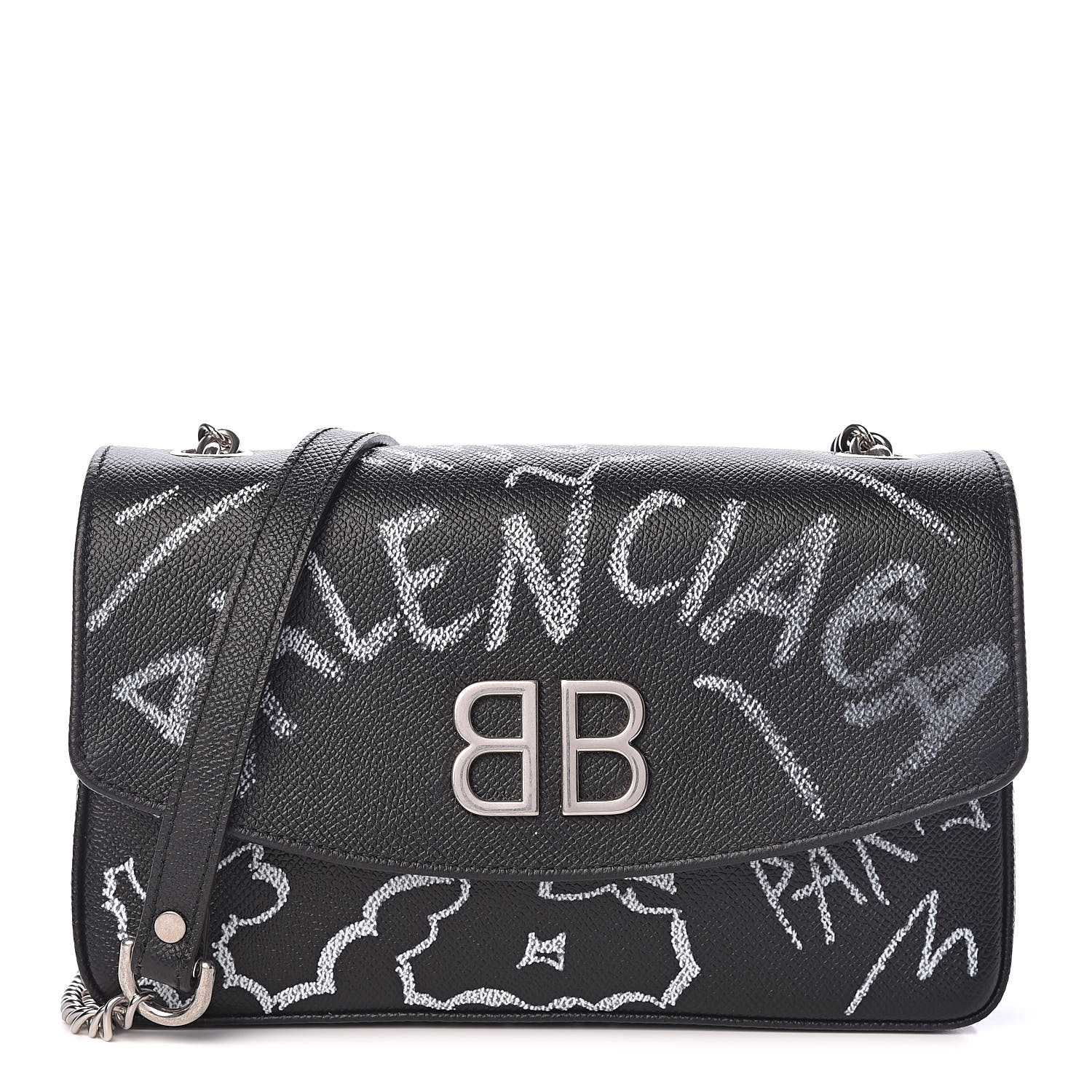 balenciaga graffiti chain bag