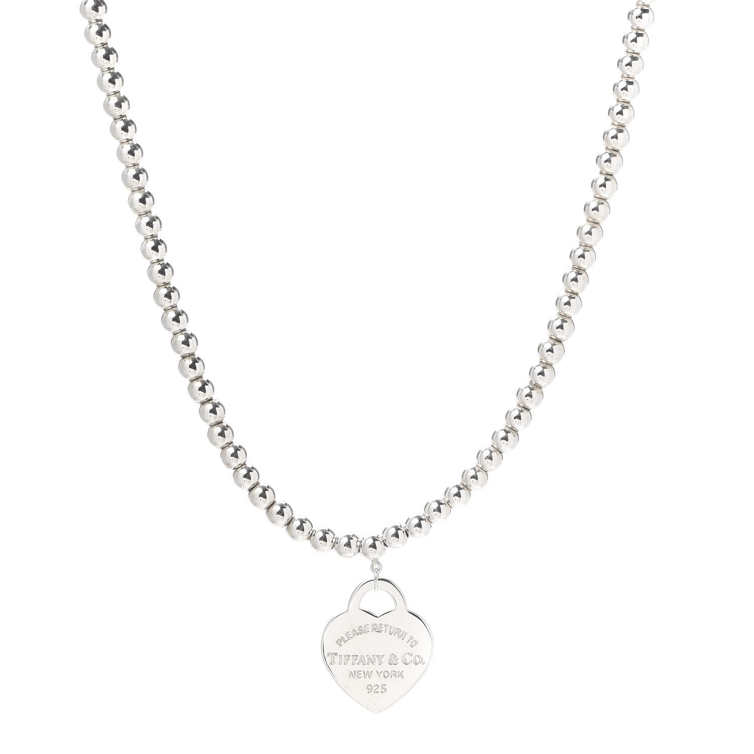 Tiffany beaded hot sale heart necklace