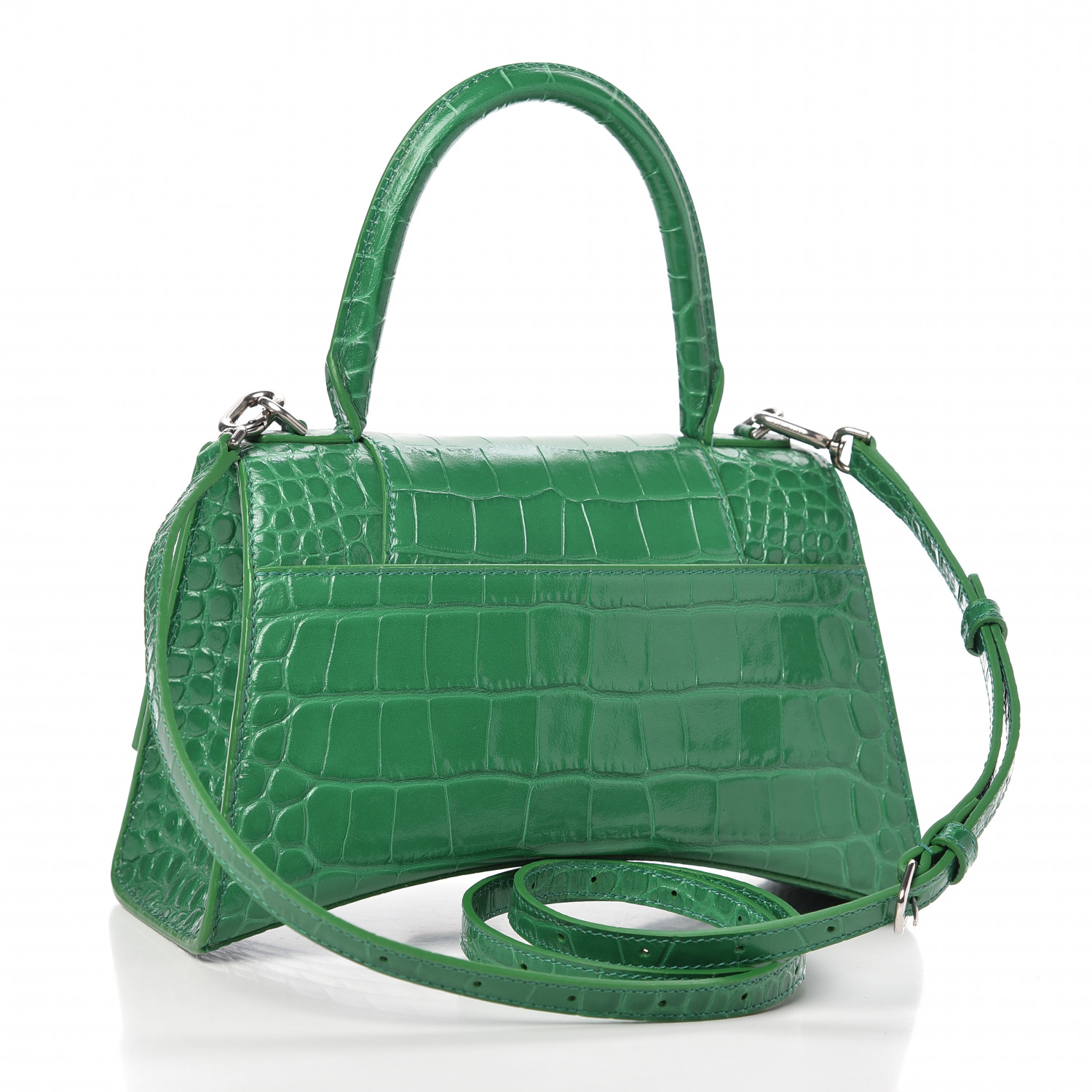 balenciaga hourglass bag crocodile green