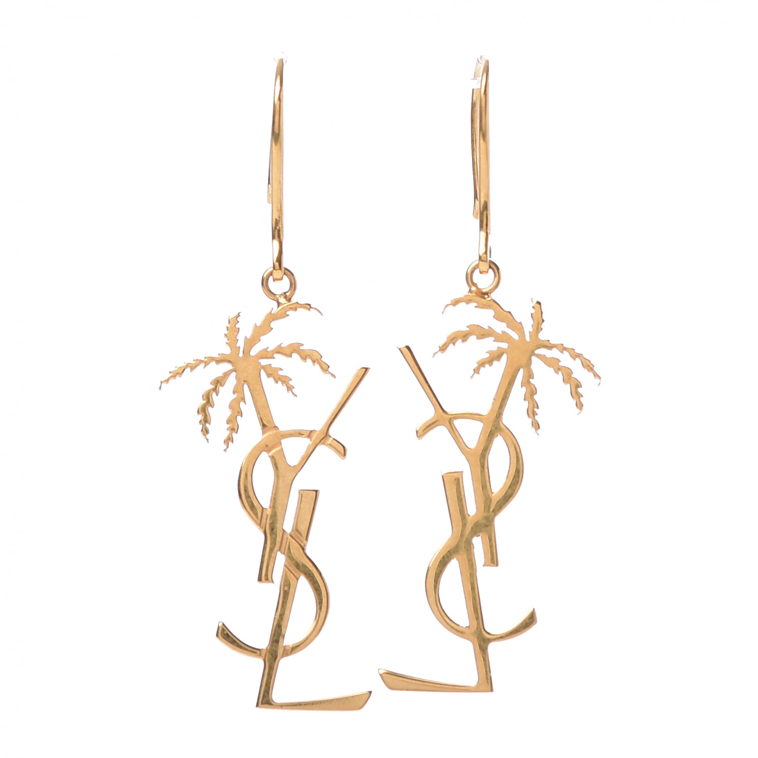 monogram palm earrings in metal