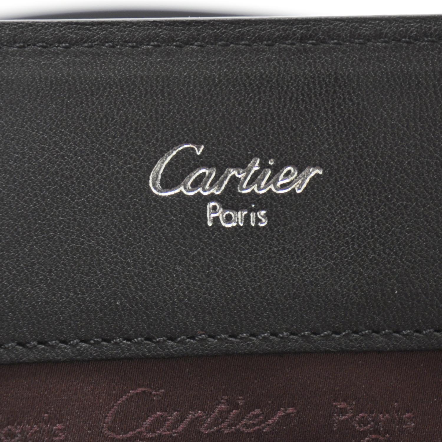 CARTIER Leather Cabochon Business Tote Black 25545