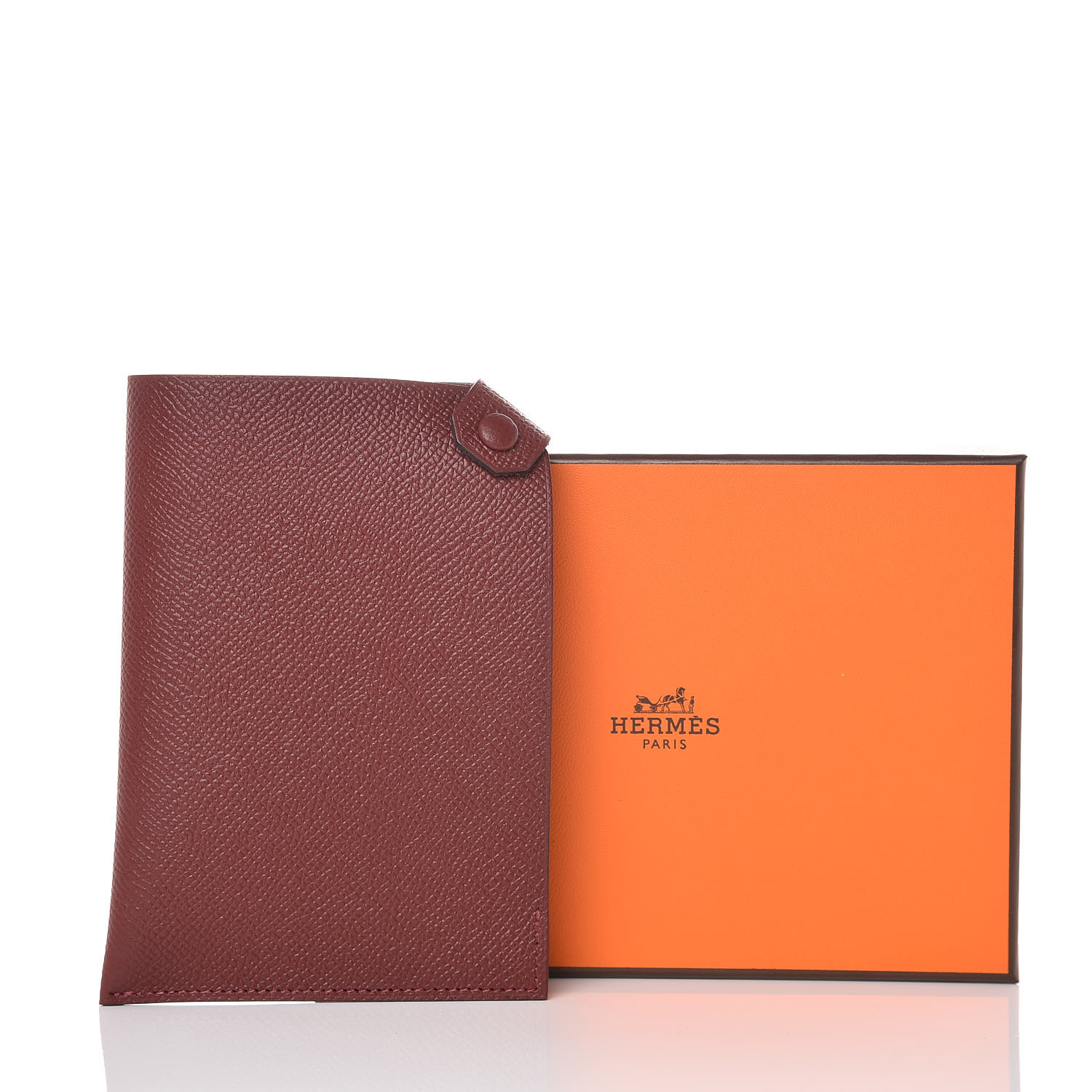 HERMES Epsom Tarmac PM Passport Holder Rouge H 365521 | FASHIONPHILE