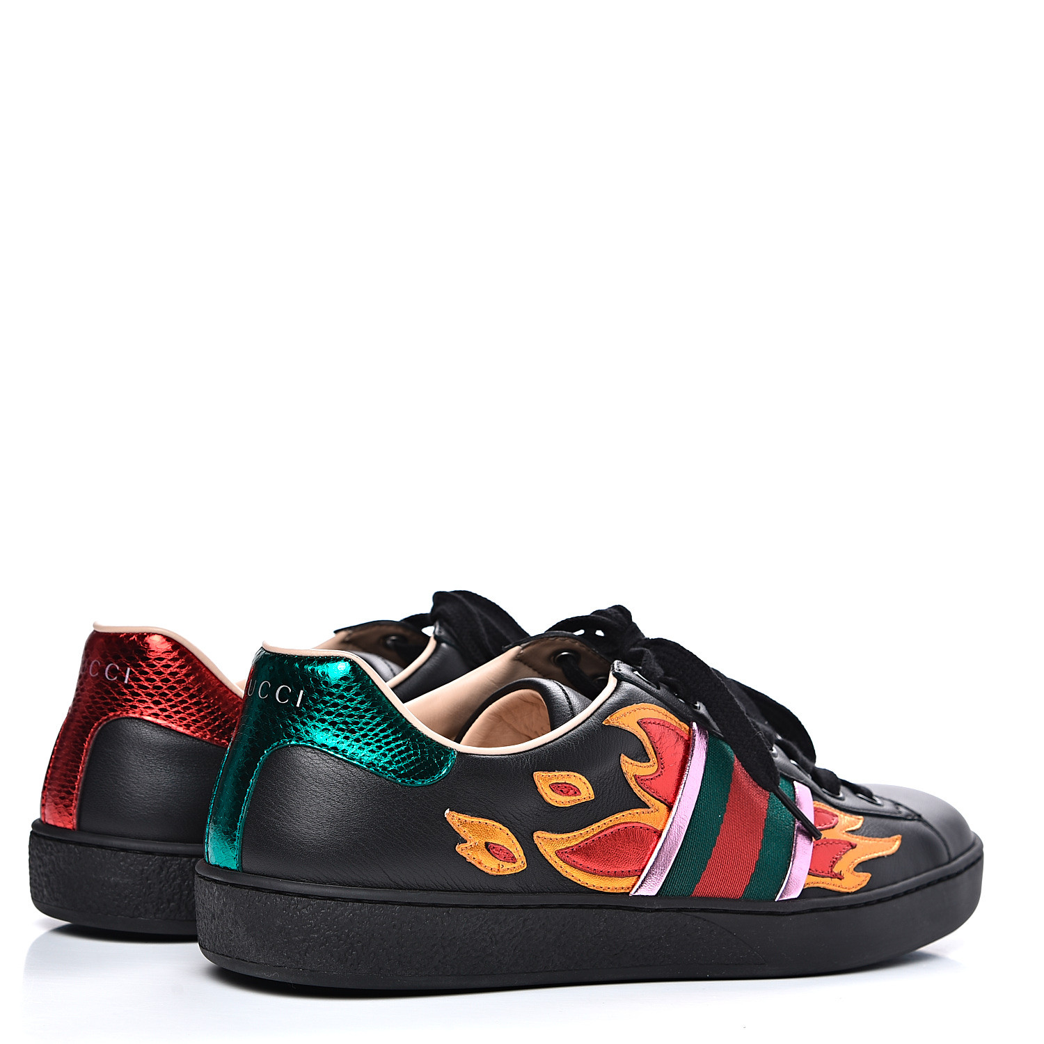 gucci ace flame sneakers