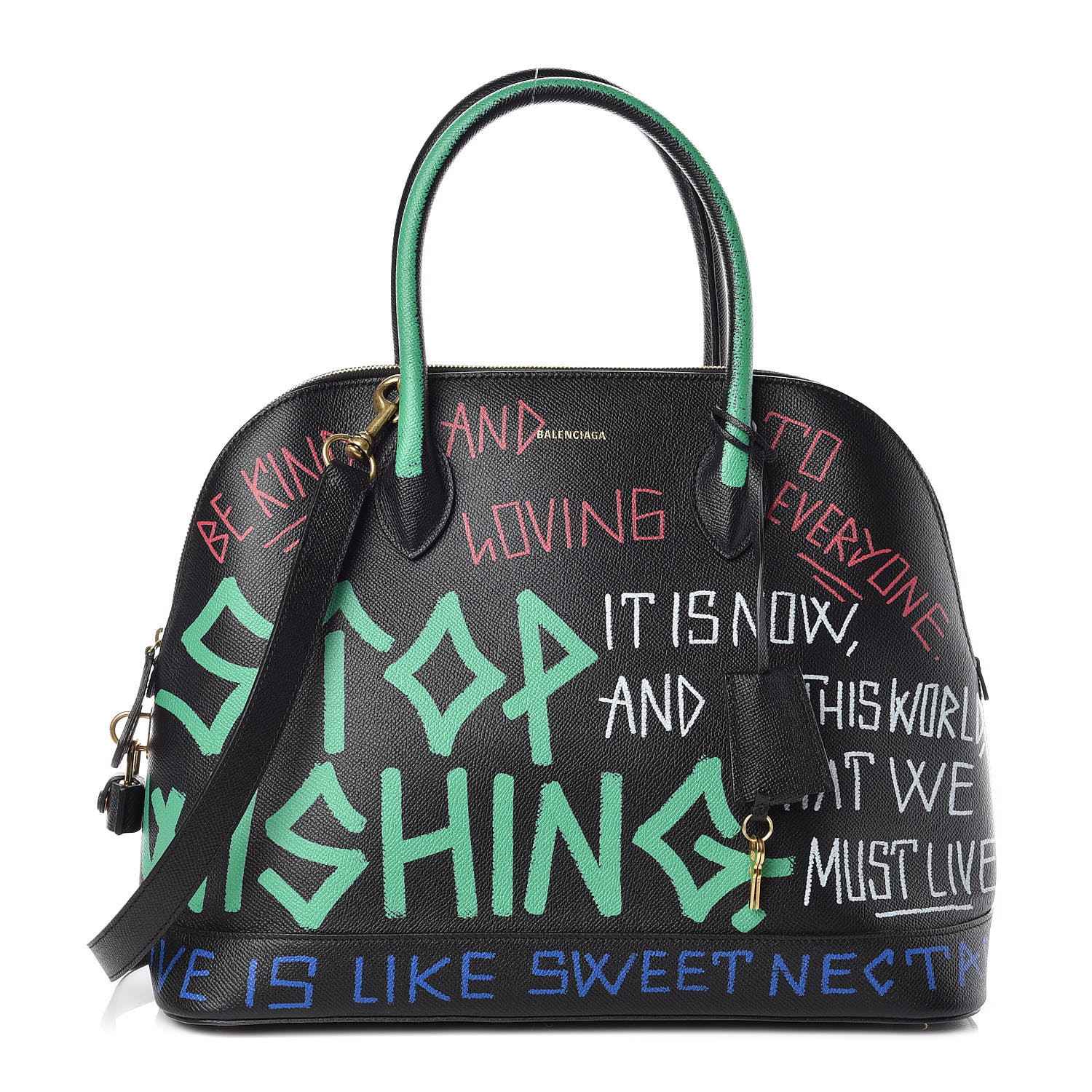 balenciaga graffiti hourglass bag